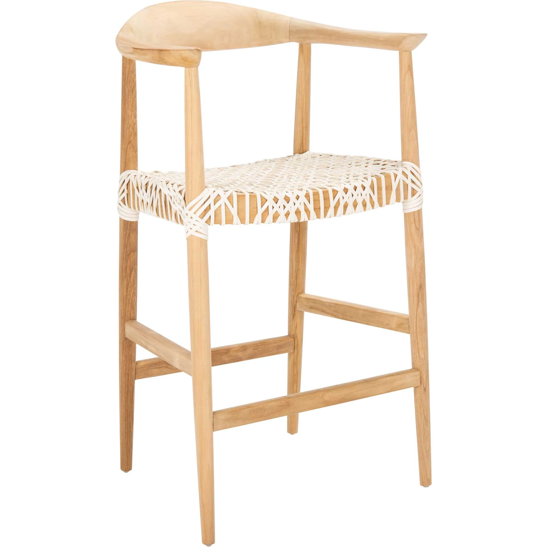 Baize Bar Stool Natural/White - Image 7