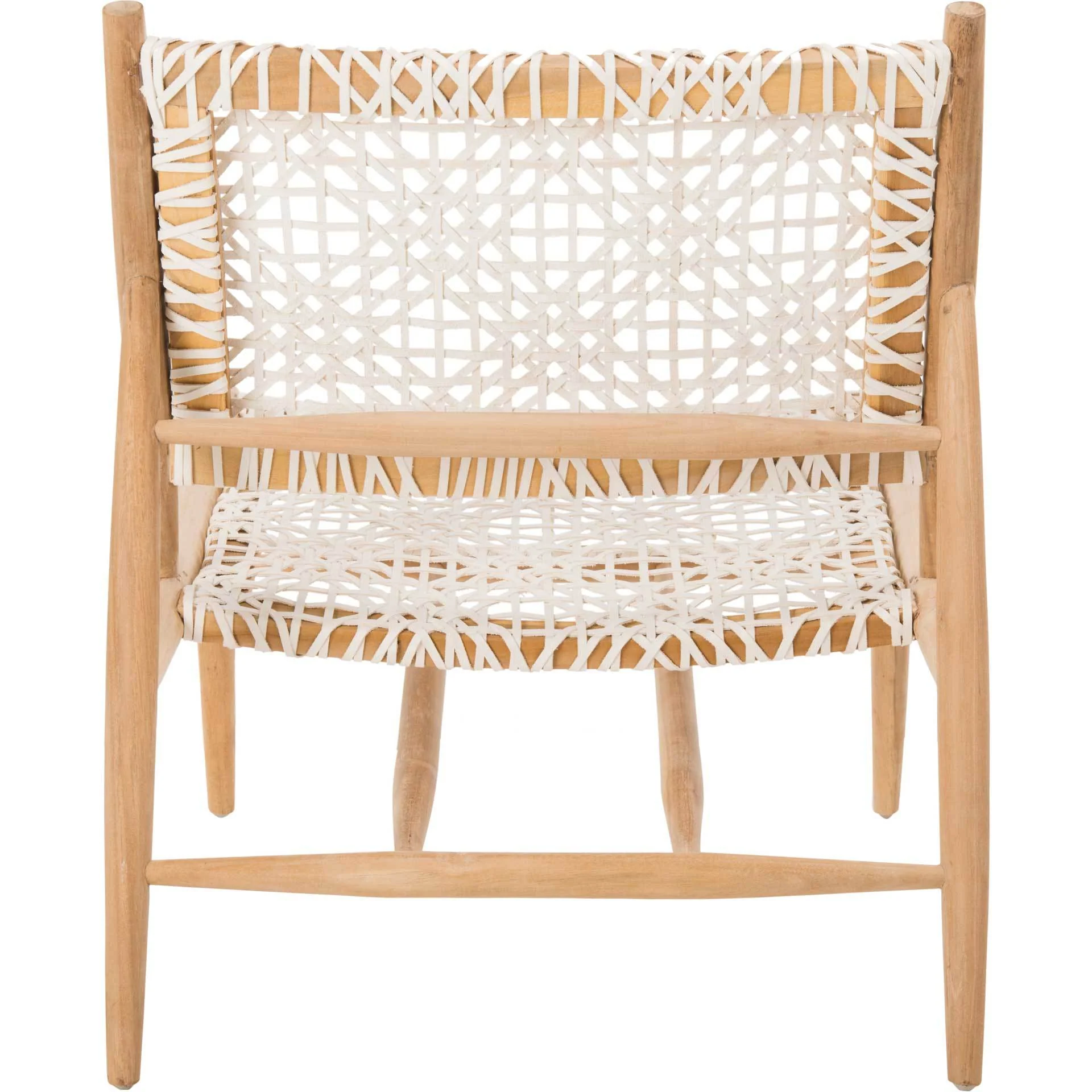 Baize Leather Weave Accent Chair - Image 4