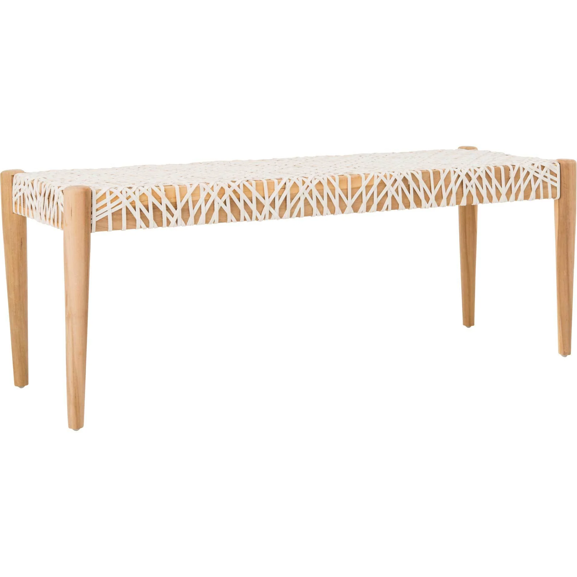 Baize Leather Weave Bench - Image 2