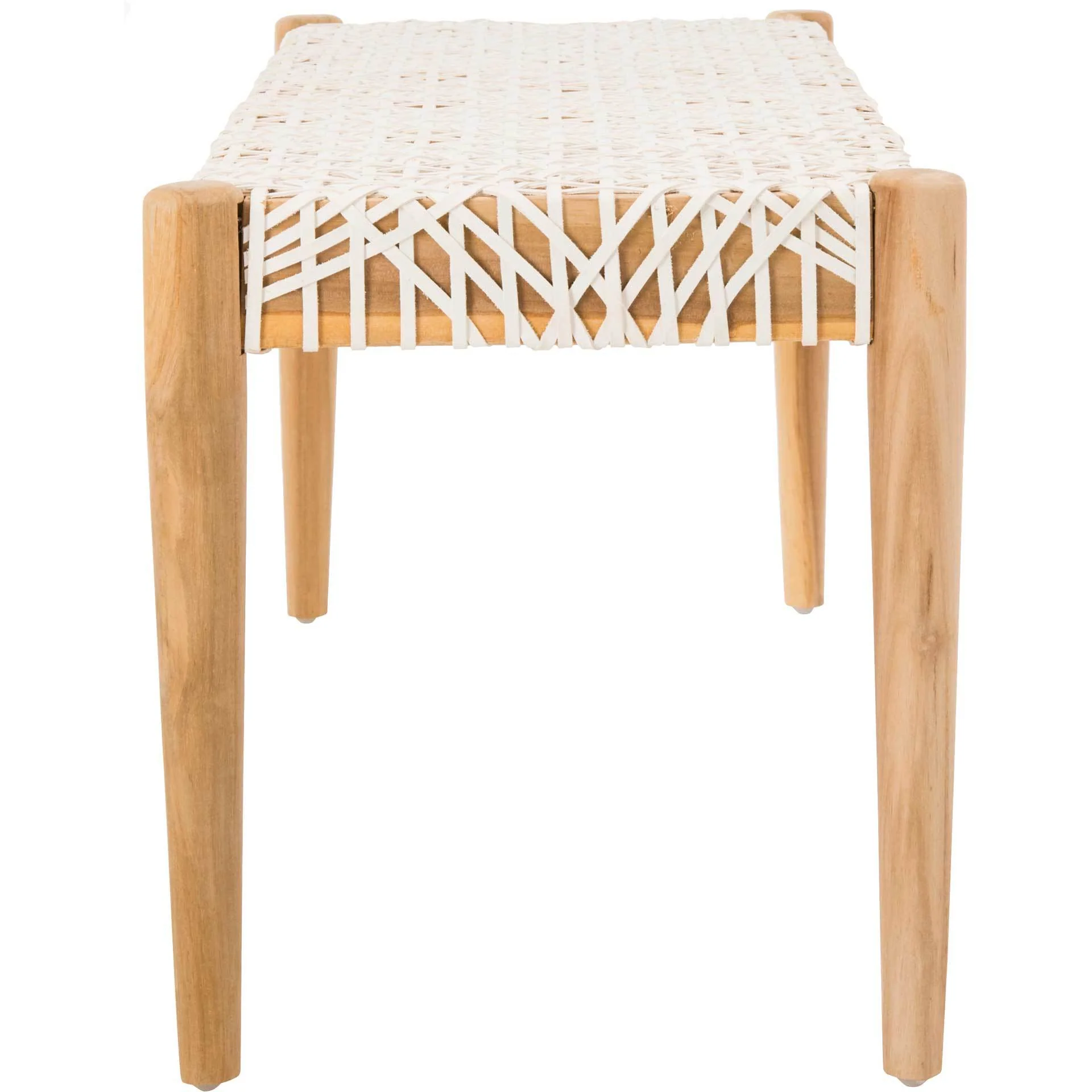 Baize Leather Weave Bench - Image 3