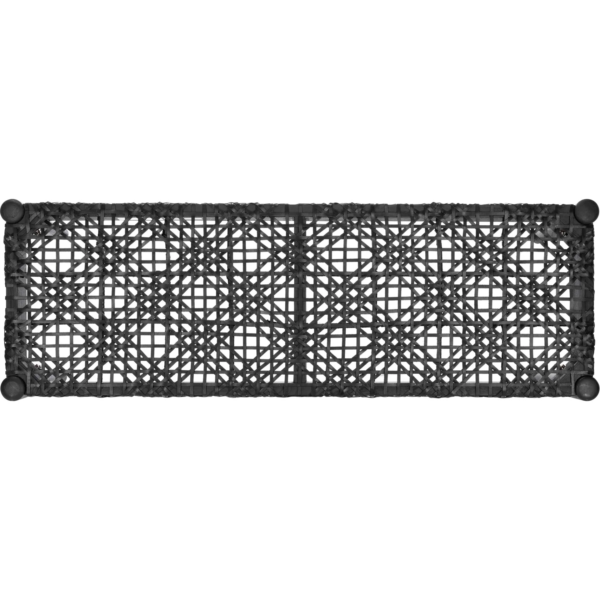 Baize Leather Weave Bench Black/Black - Image 4