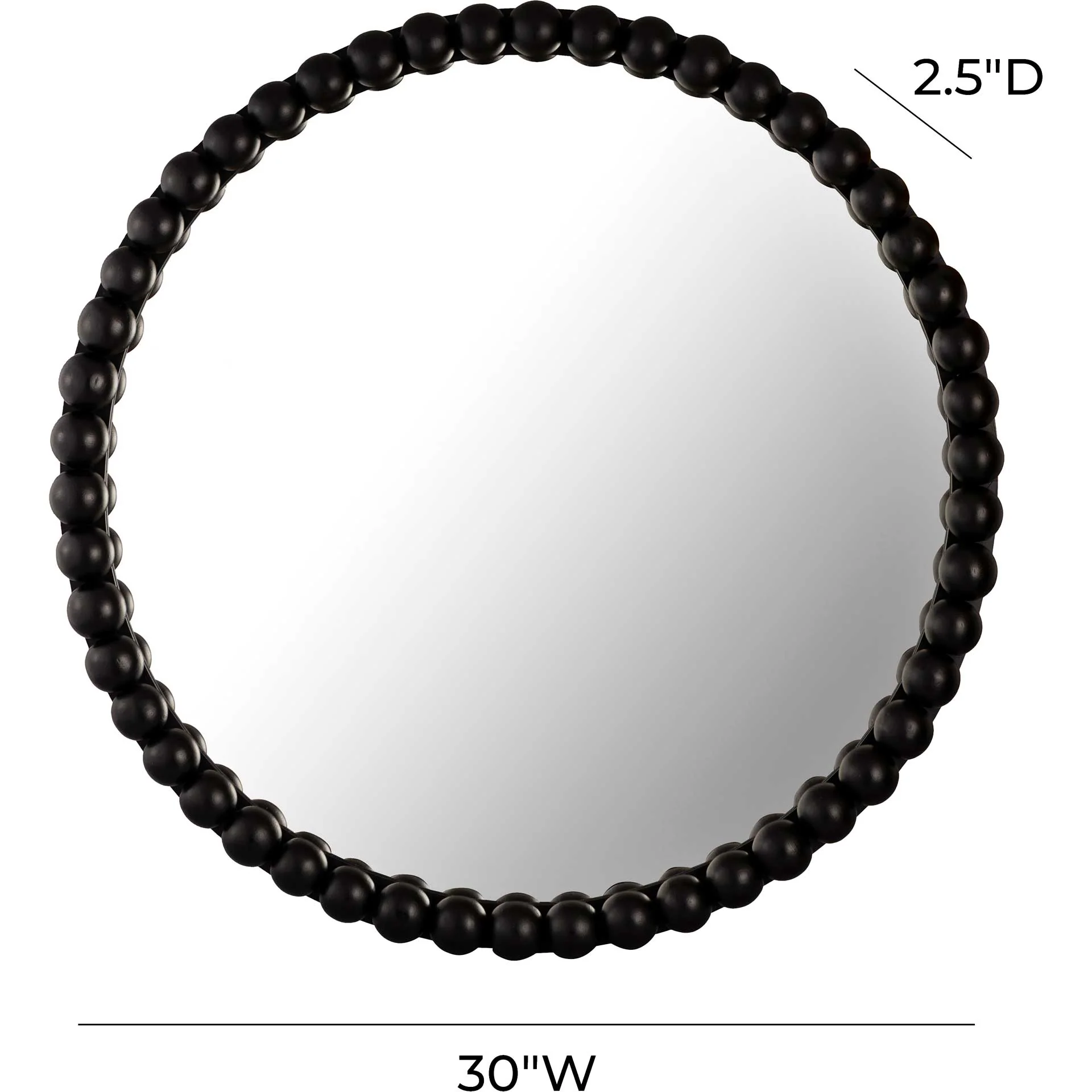 Baize Wooden Mirror Black - Image 5