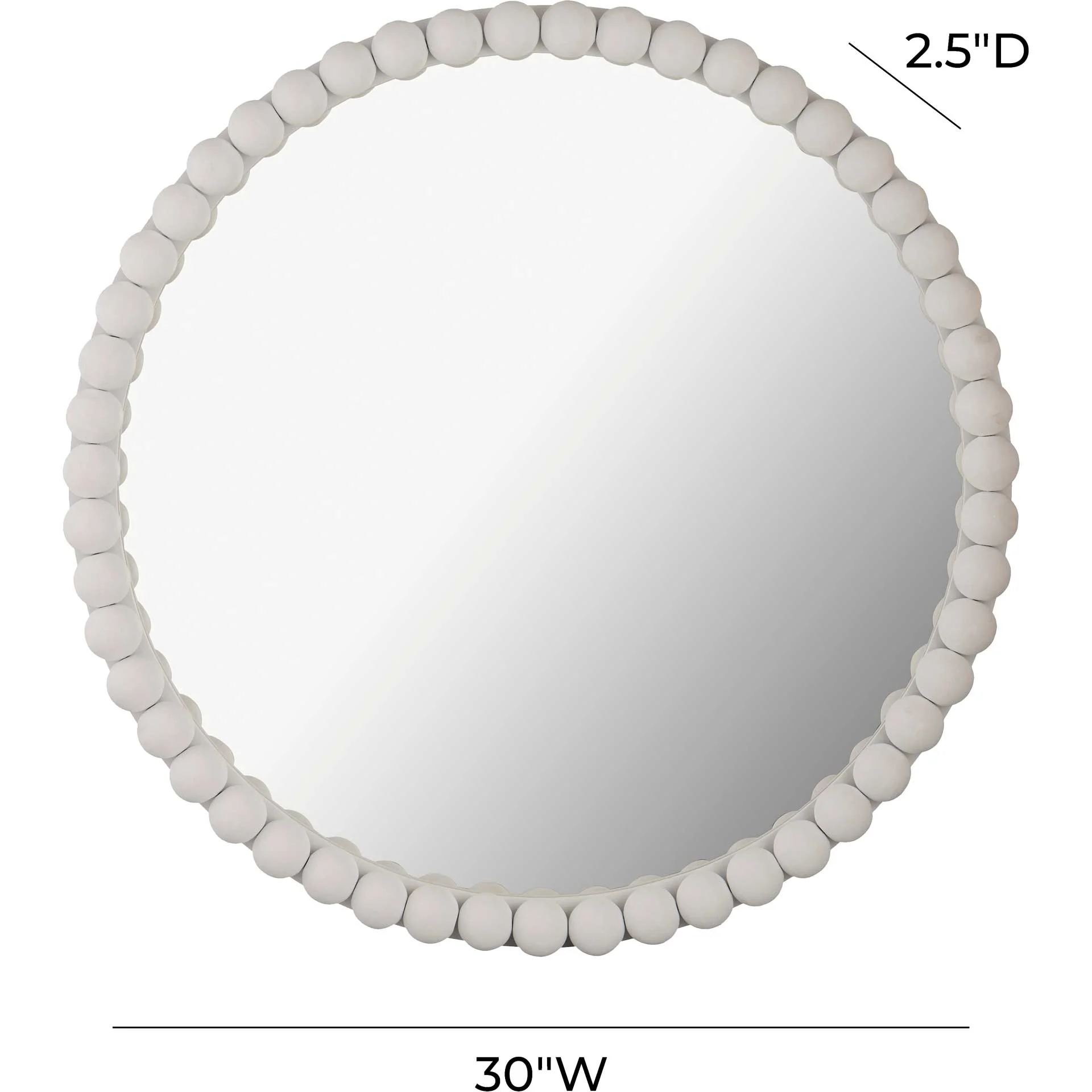 Baize Wooden Mirror White - Image 5
