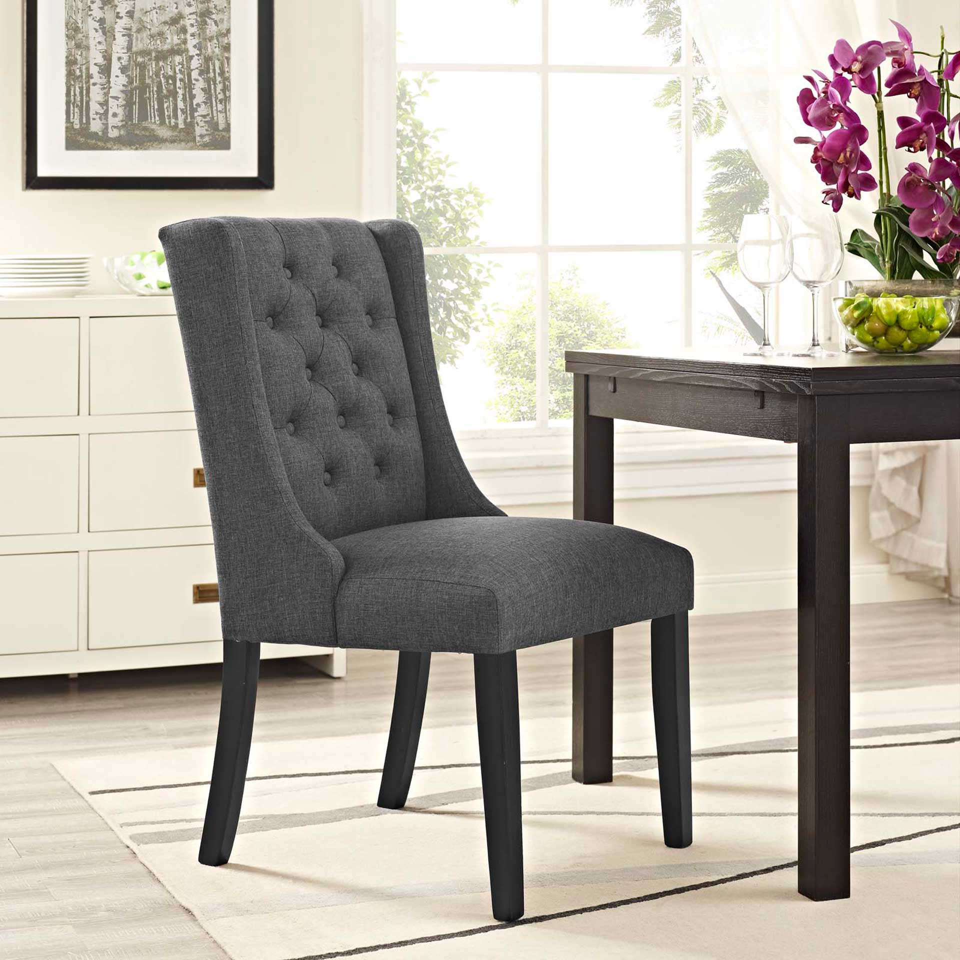 Baker Fabric Dining Chair Gray - Image 4