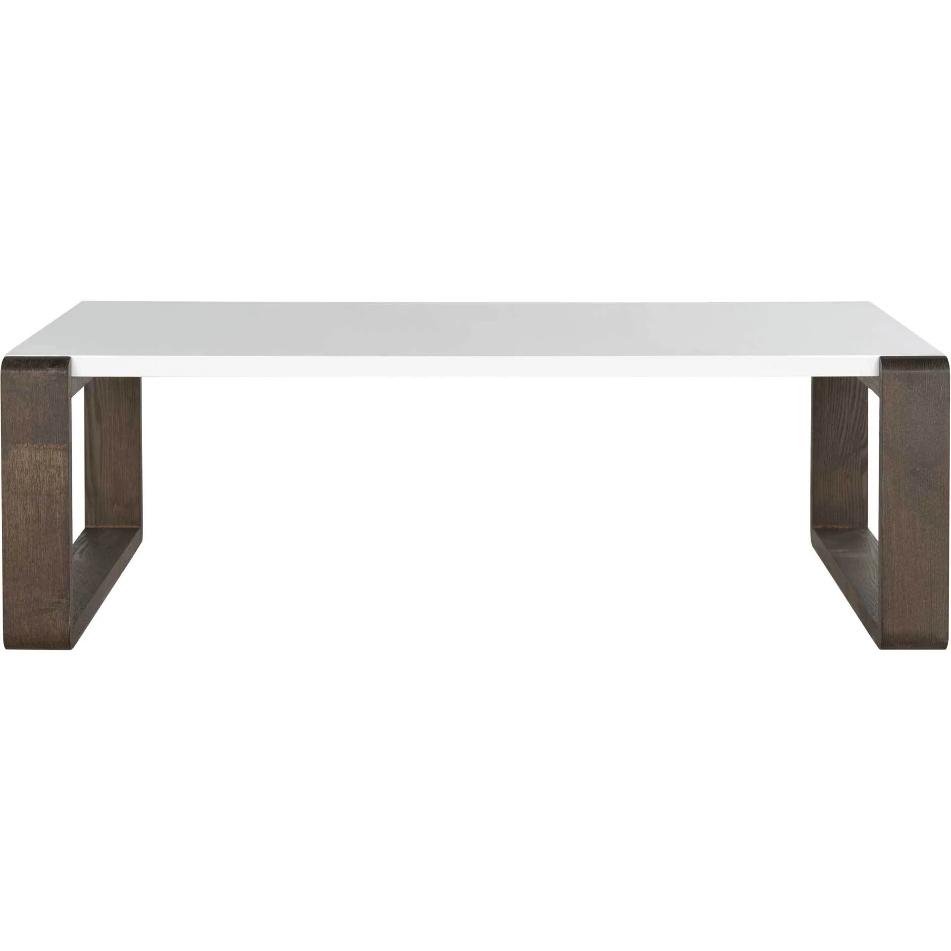 Balin Lacquer Coffee Table White/Dark Brown - Image 2