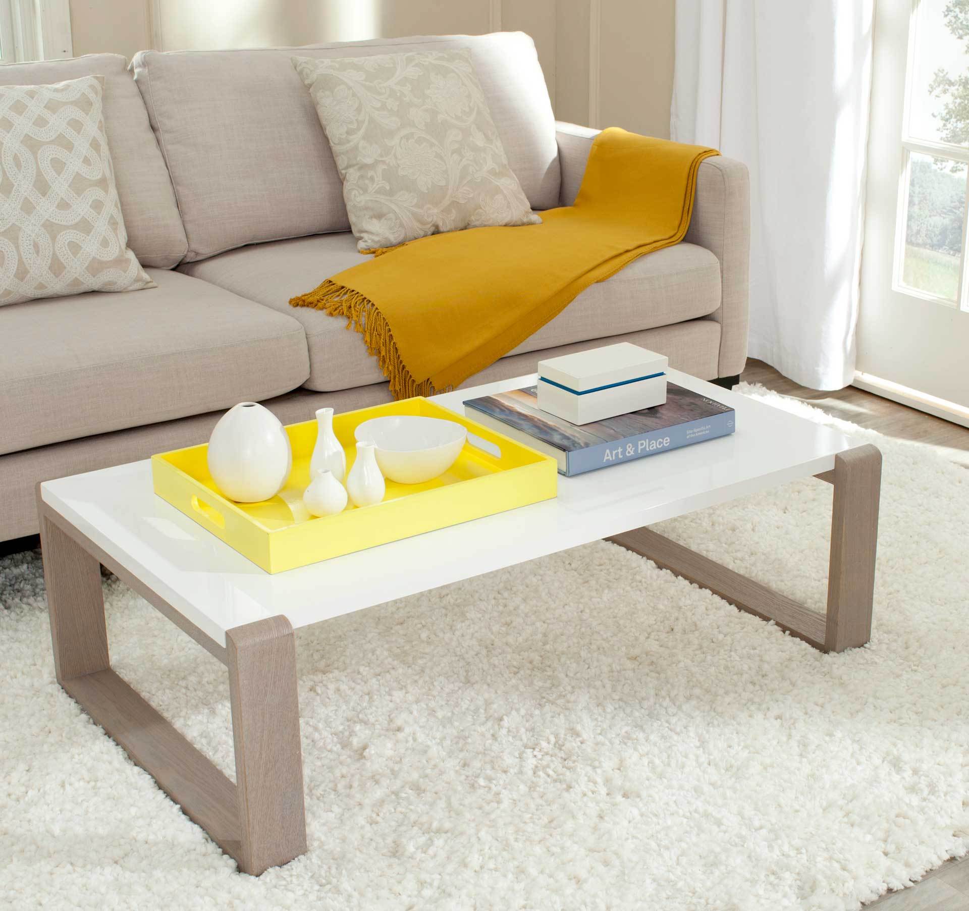 Balin Lacquer Coffee Table White/Gray - Image 3