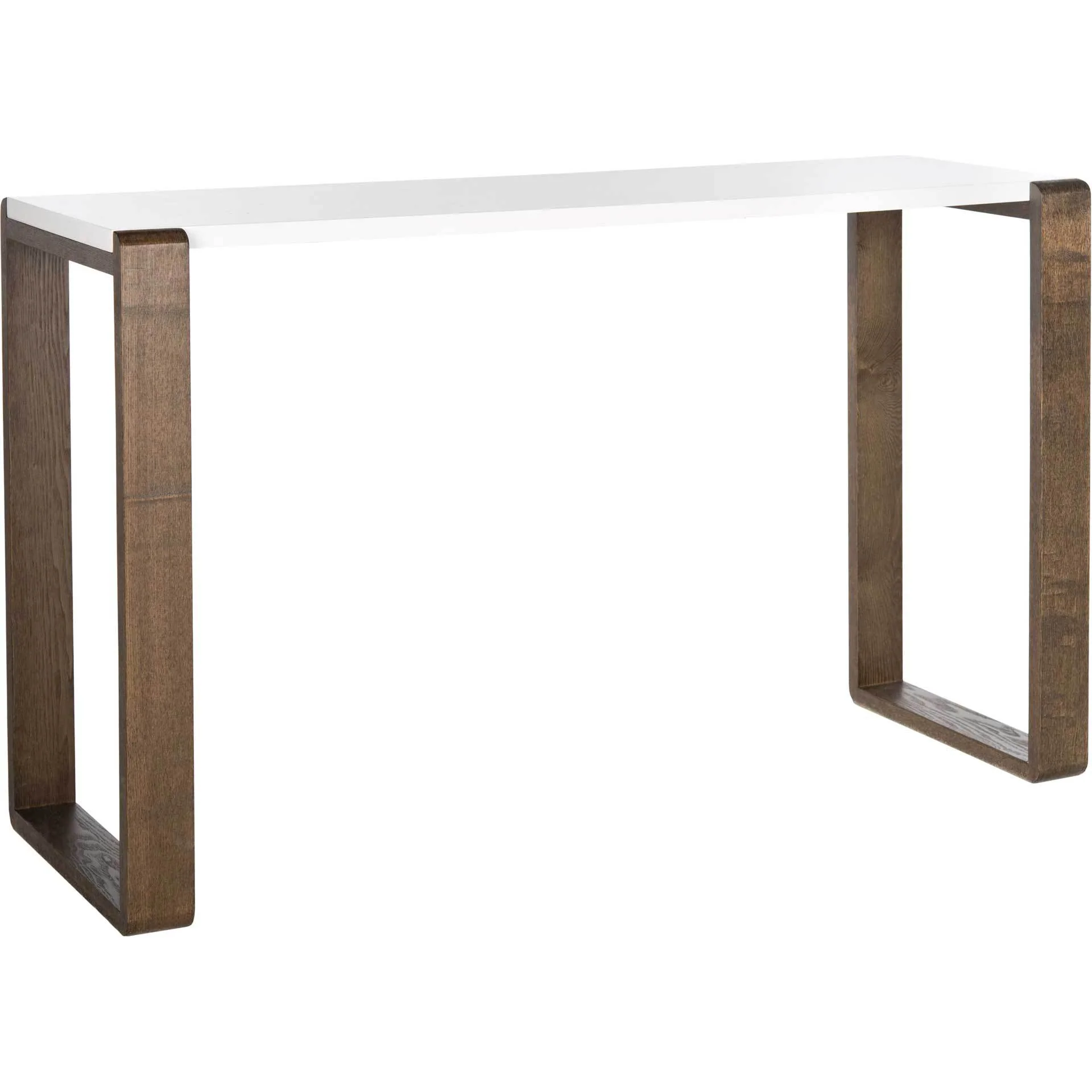 Balin Lacquer Console Table White/Dark Brown - Image 2