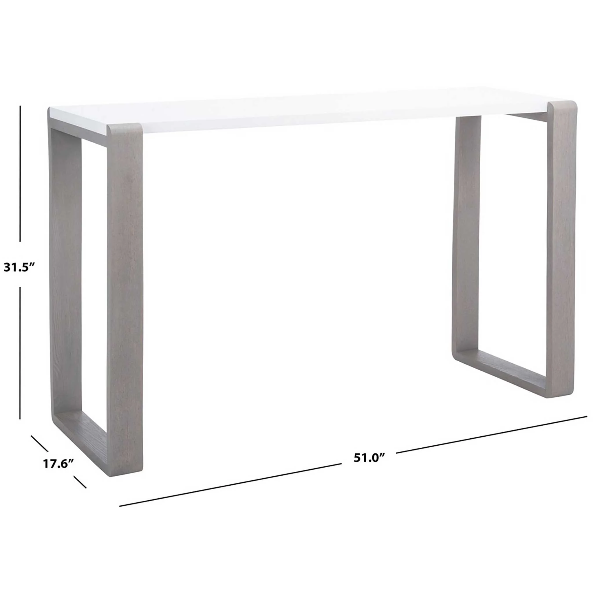Balin Lacquer Console Table White/Gray - Image 8