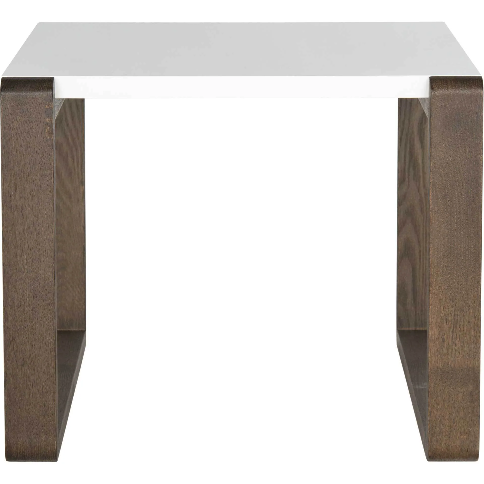 Balin Lacquer End Table White/Dark Brown - Image 2