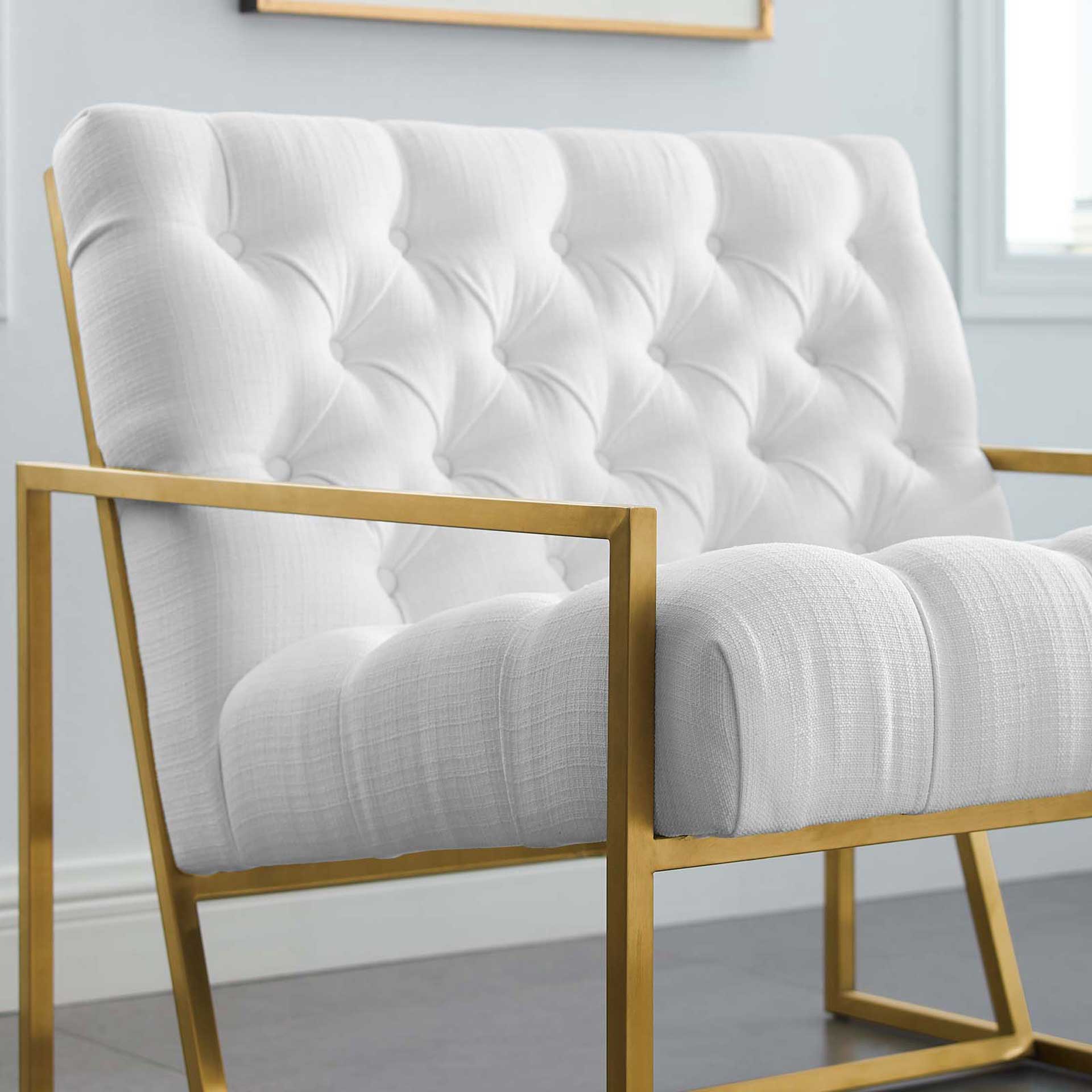 Ballston Fabric Accent Chair White - Image 4