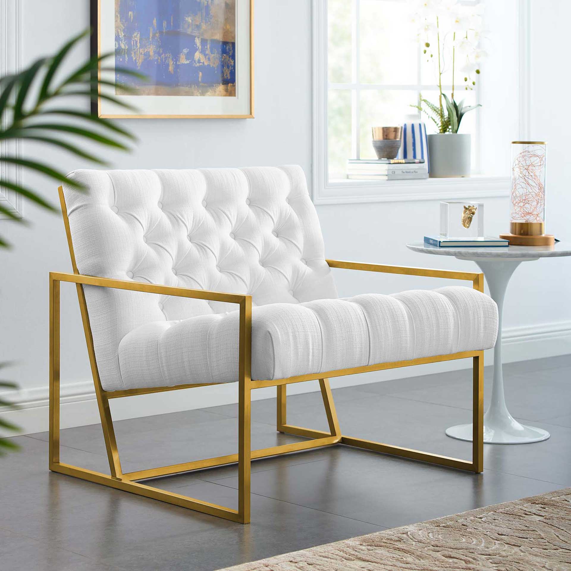 Ballston Fabric Accent Chair White - Image 5