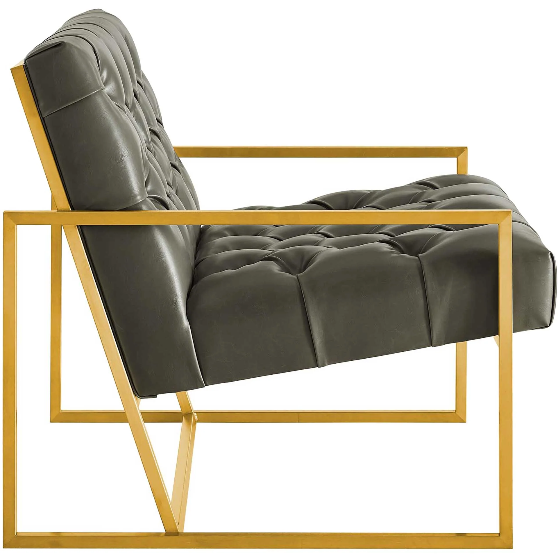 Ballston Faux Leather Accent Chair Gray - Image 2