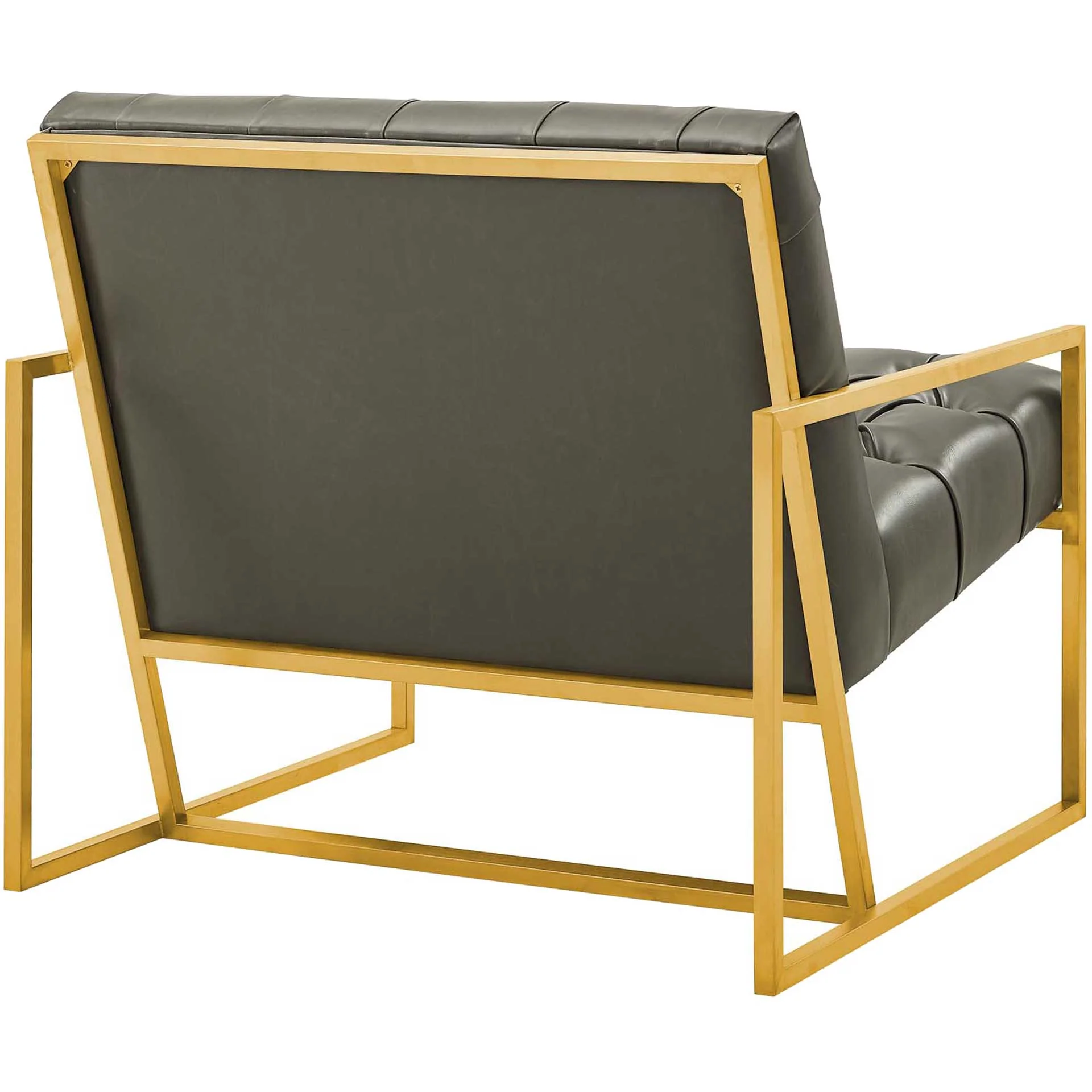 Ballston Faux Leather Accent Chair Gray - Image 3
