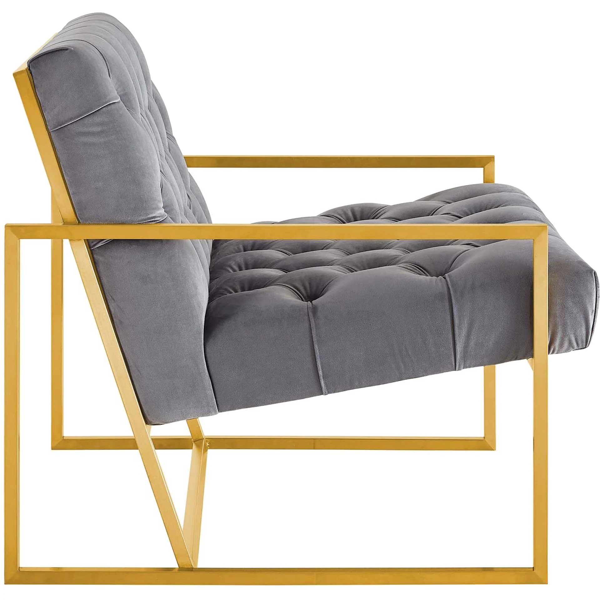 Ballston Velvet Accent Chair Gray - Image 2
