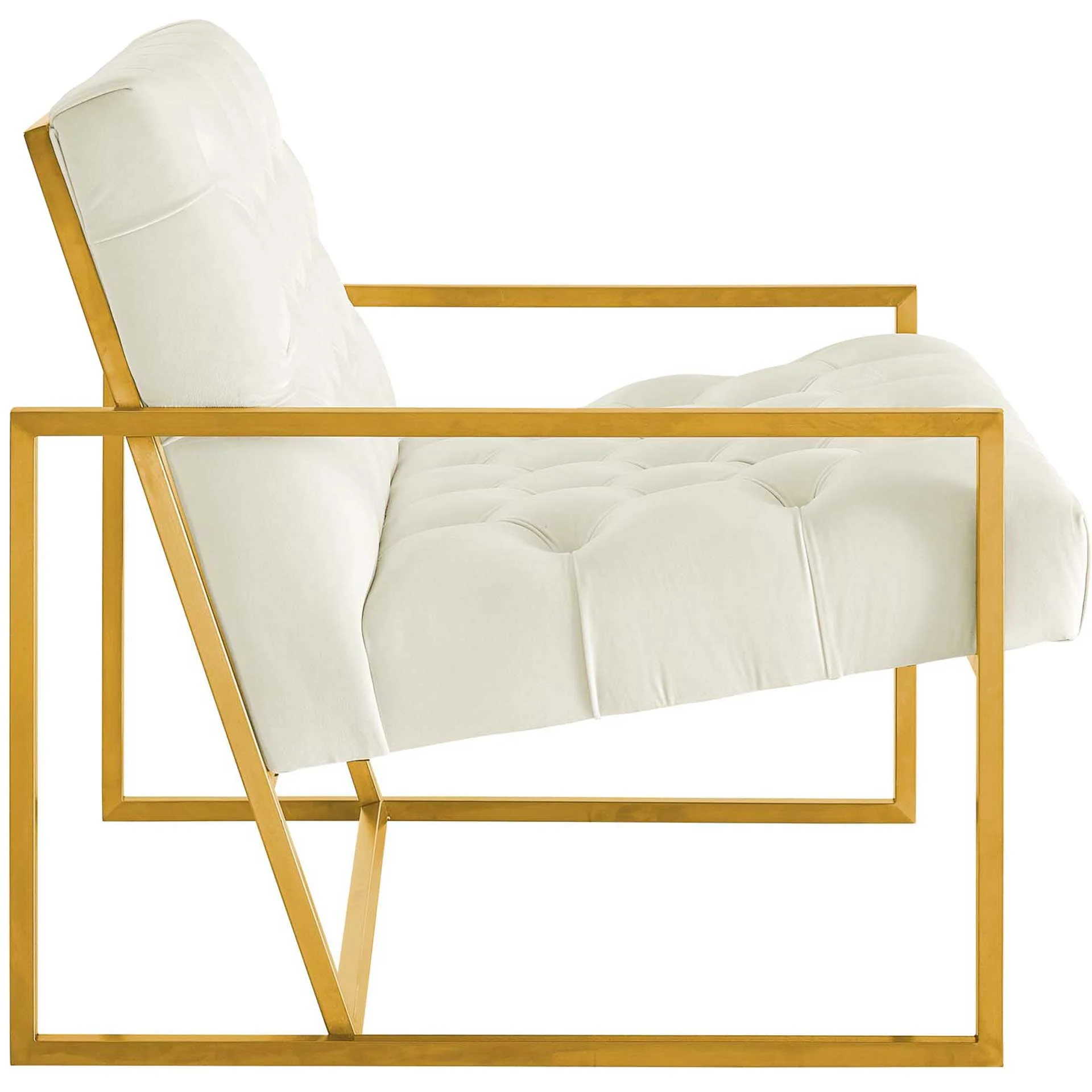 Ballston Velvet Accent Chair Ivory - Image 2