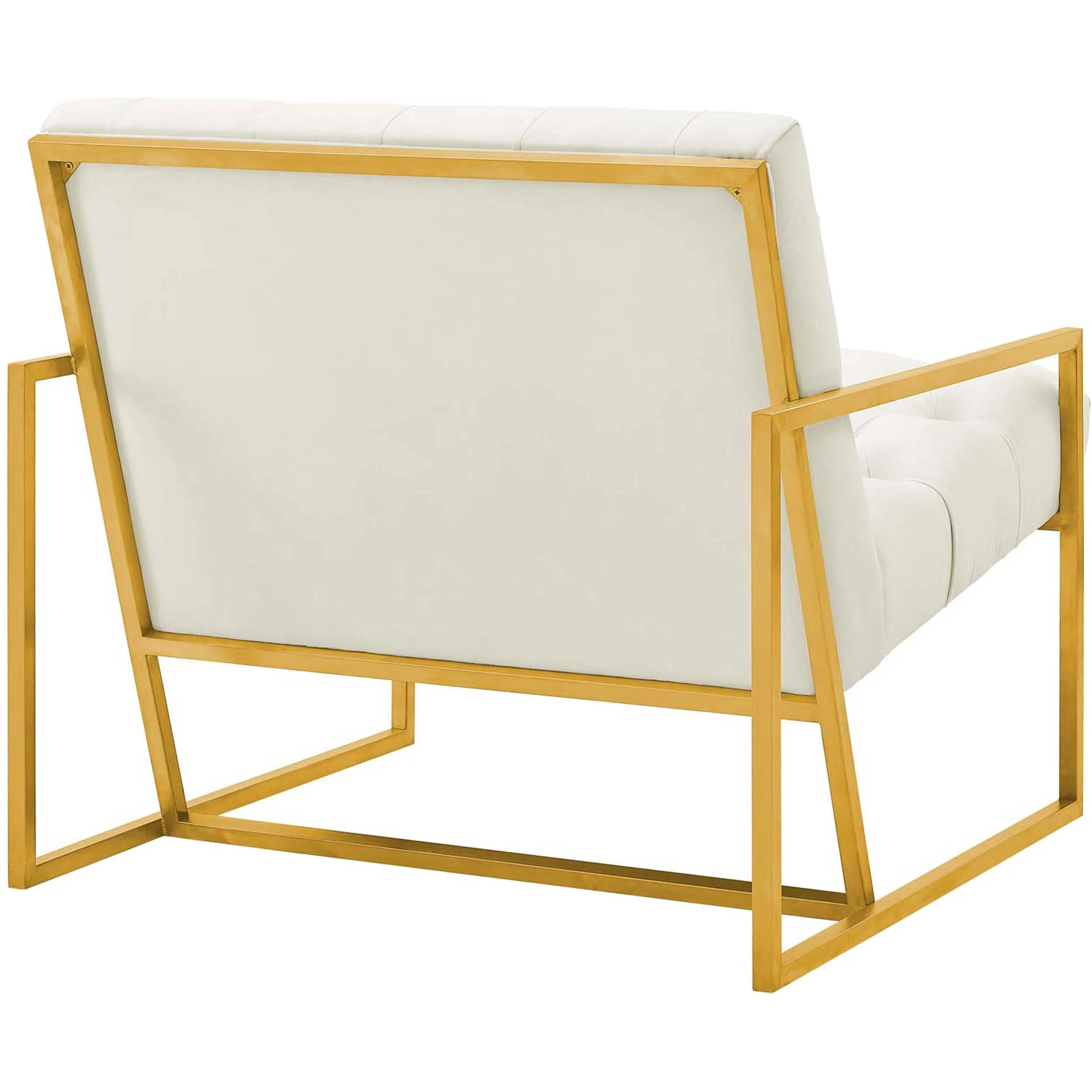 Ballston Velvet Accent Chair Ivory - Image 3