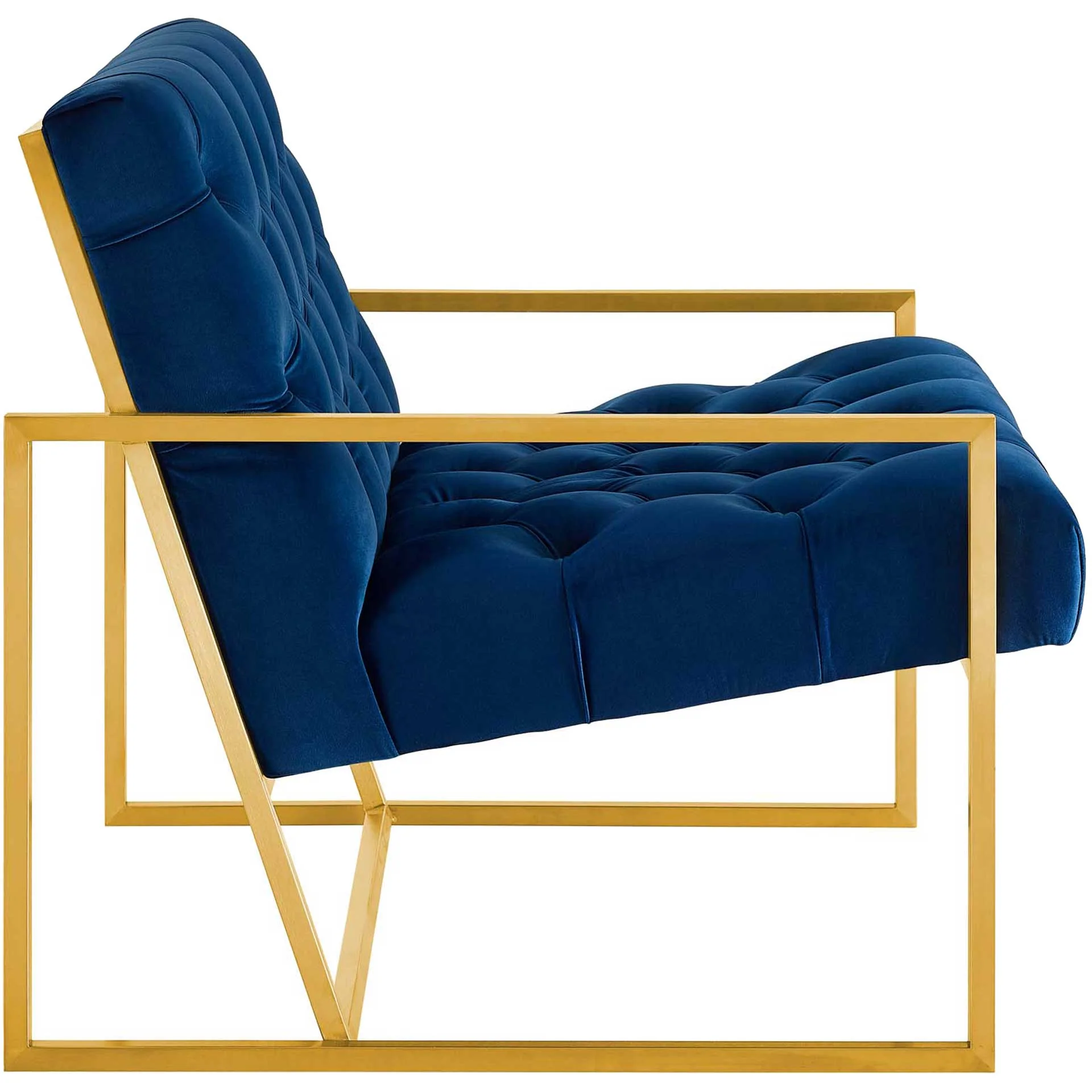 Ballston Velvet Accent Chair Navy - Image 2