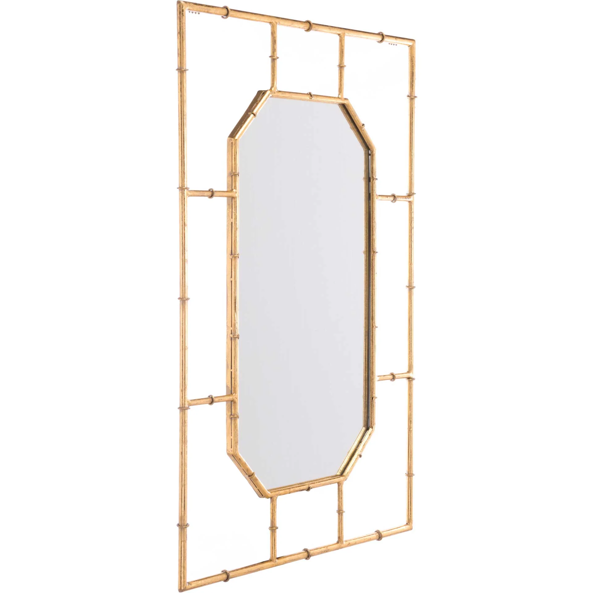 Bamboo Rectangular Mirror Gold - Image 2