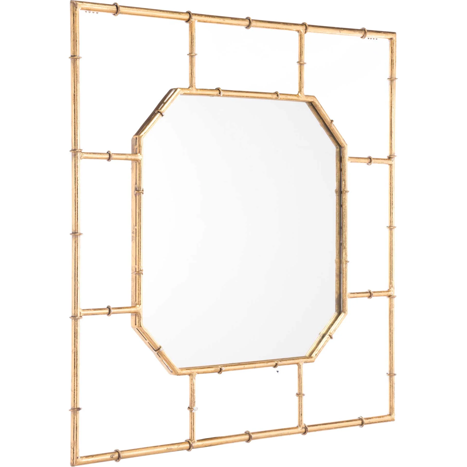 Bamboo Square Mirror Gold - Image 2