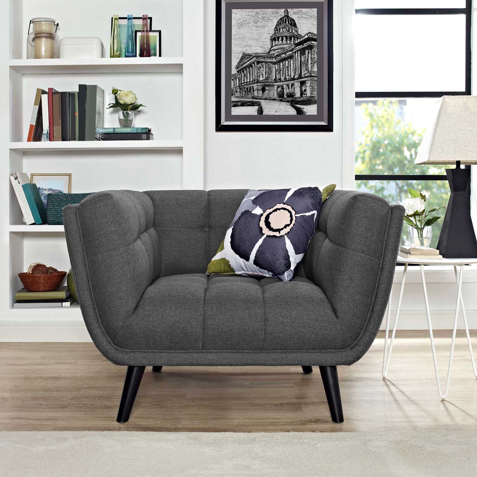 Banister Upholstered Fabric Armchair Gray - Image 4