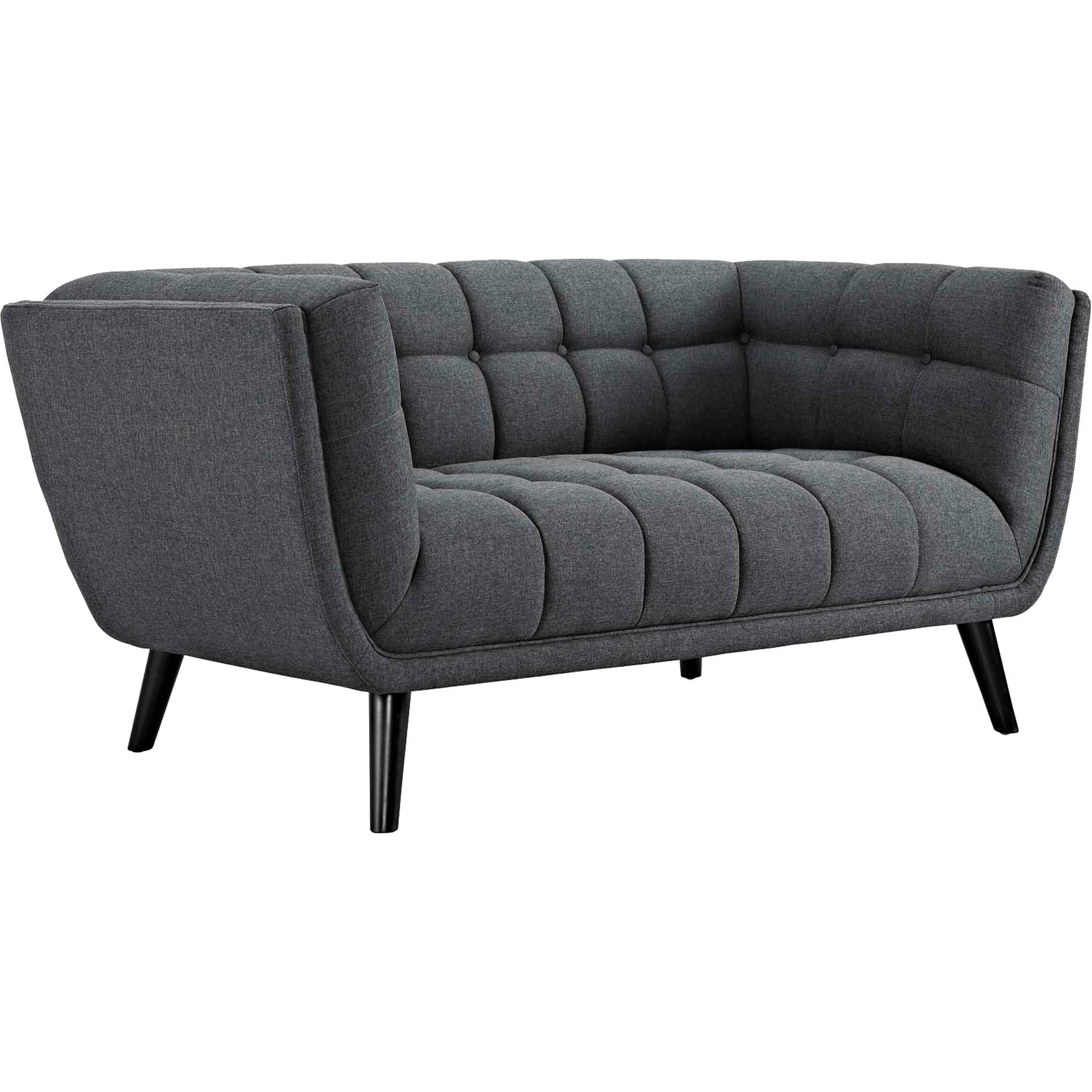 Banister Upholstered Fabric Loveseat Gray - Image 2