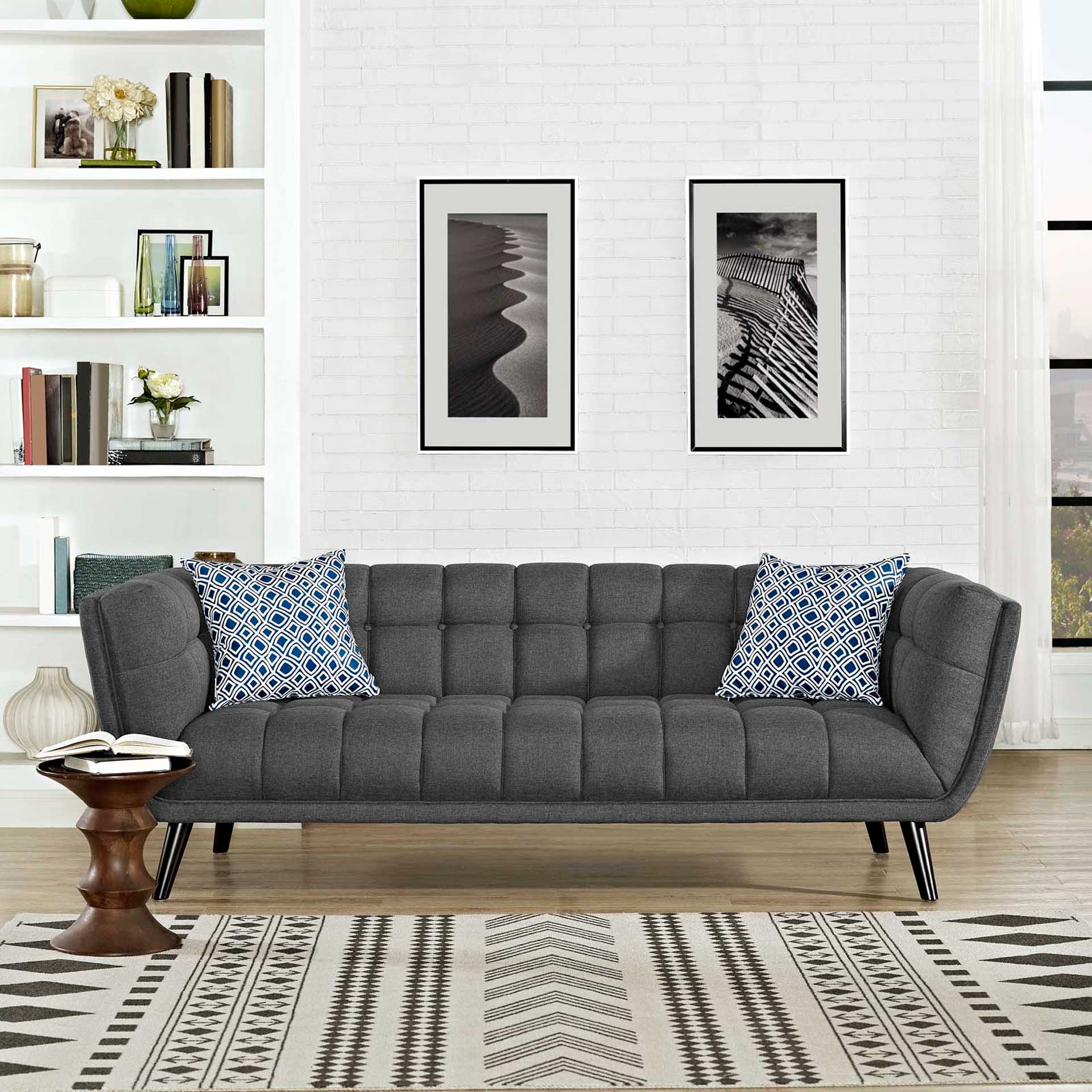 Banister Upholstered Fabric Sofa Gray - Image 4