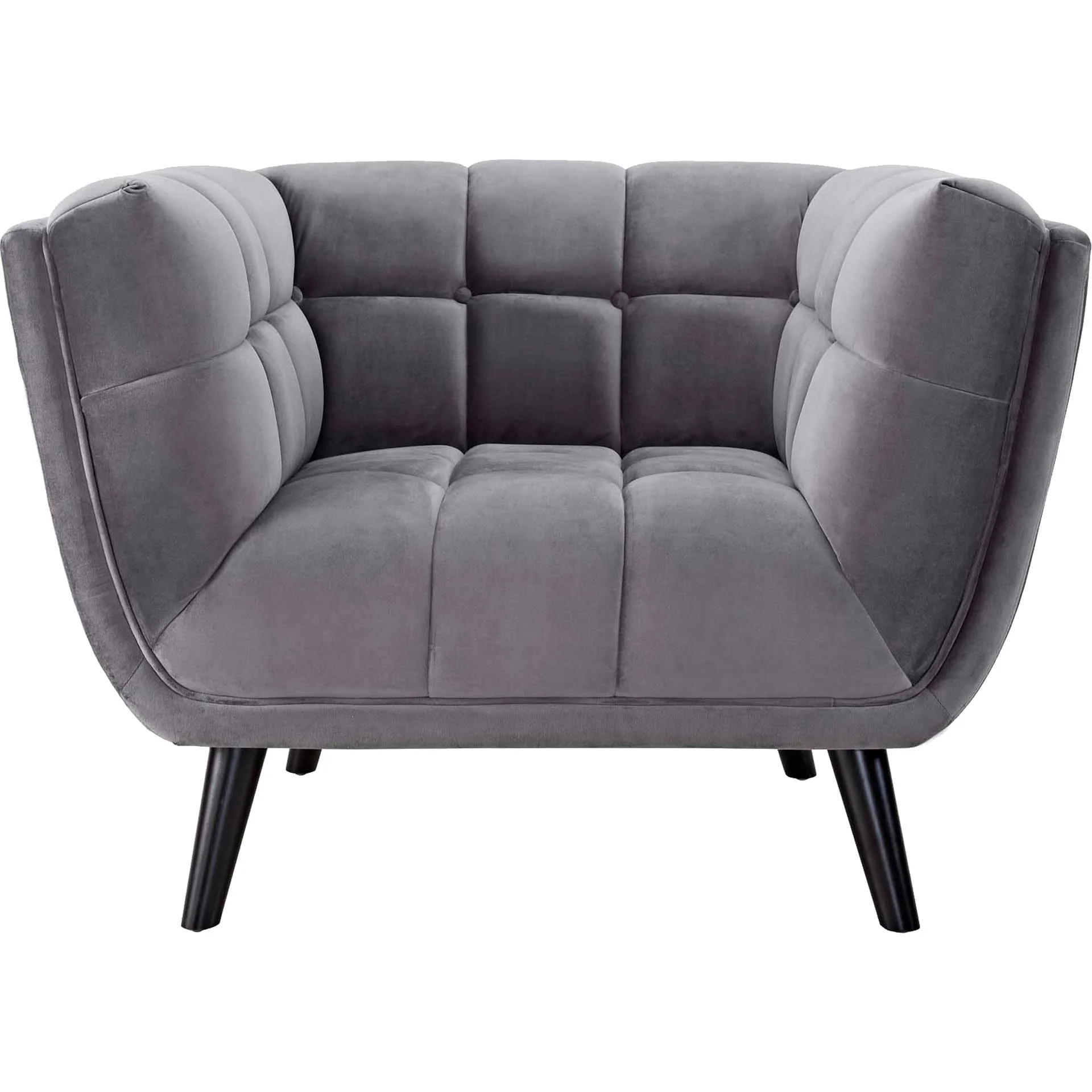 Banister Velvet Armchair Gray - Image 2