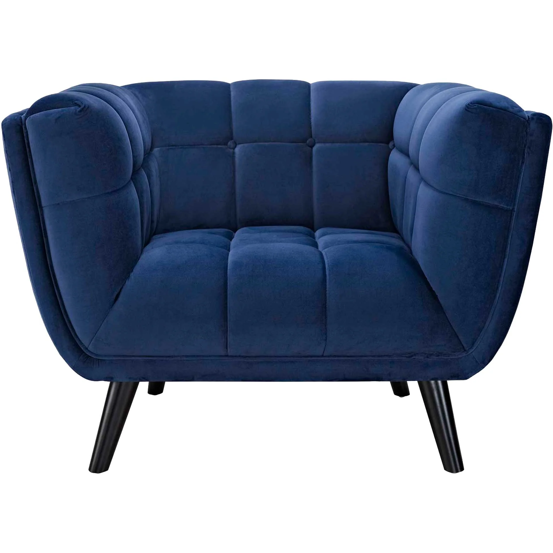 Banister Velvet Armchair Navy - Image 2