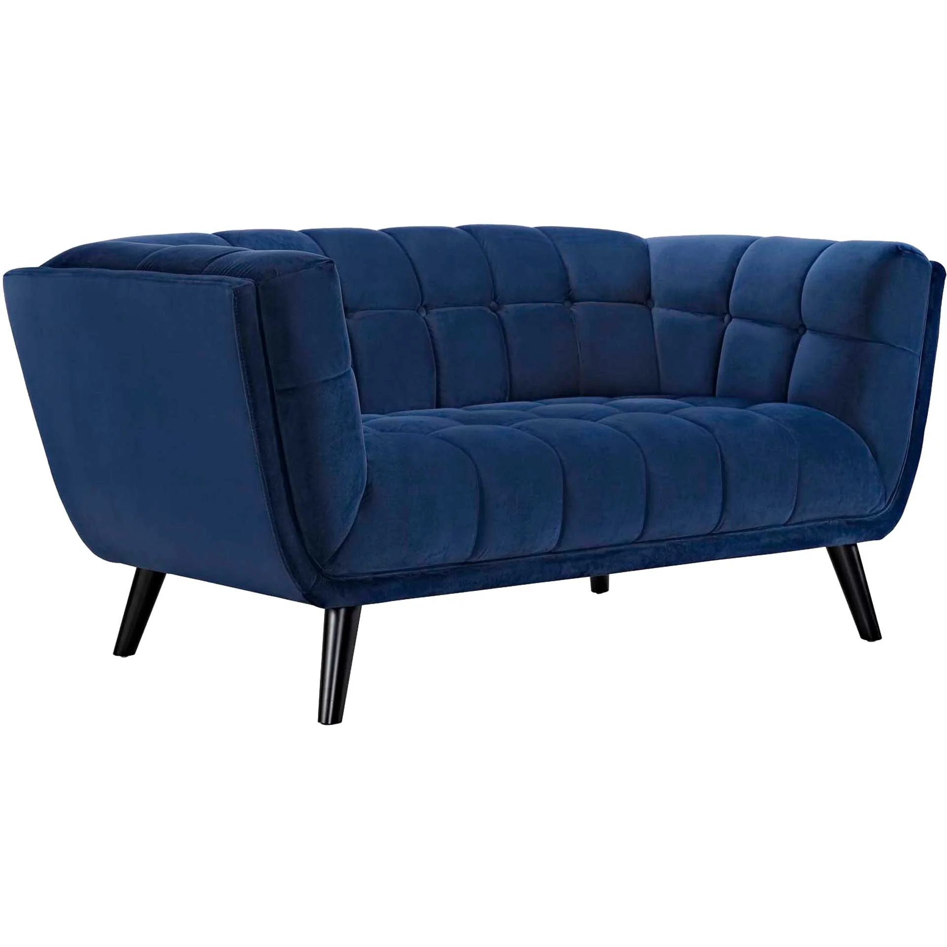 Banister Velvet Loveseat Navy - Image 2