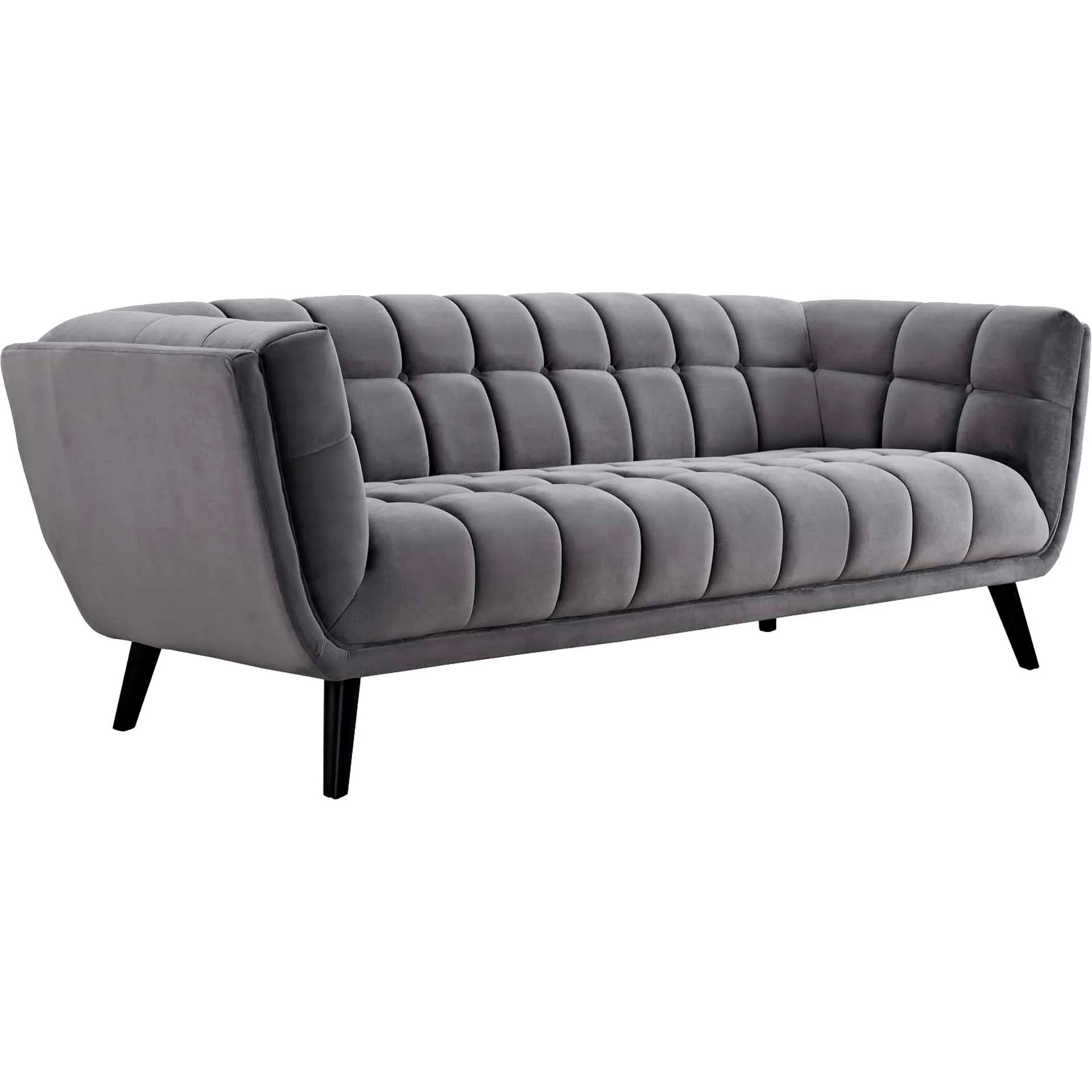 Banister Velvet Sofa Gray - Image 2