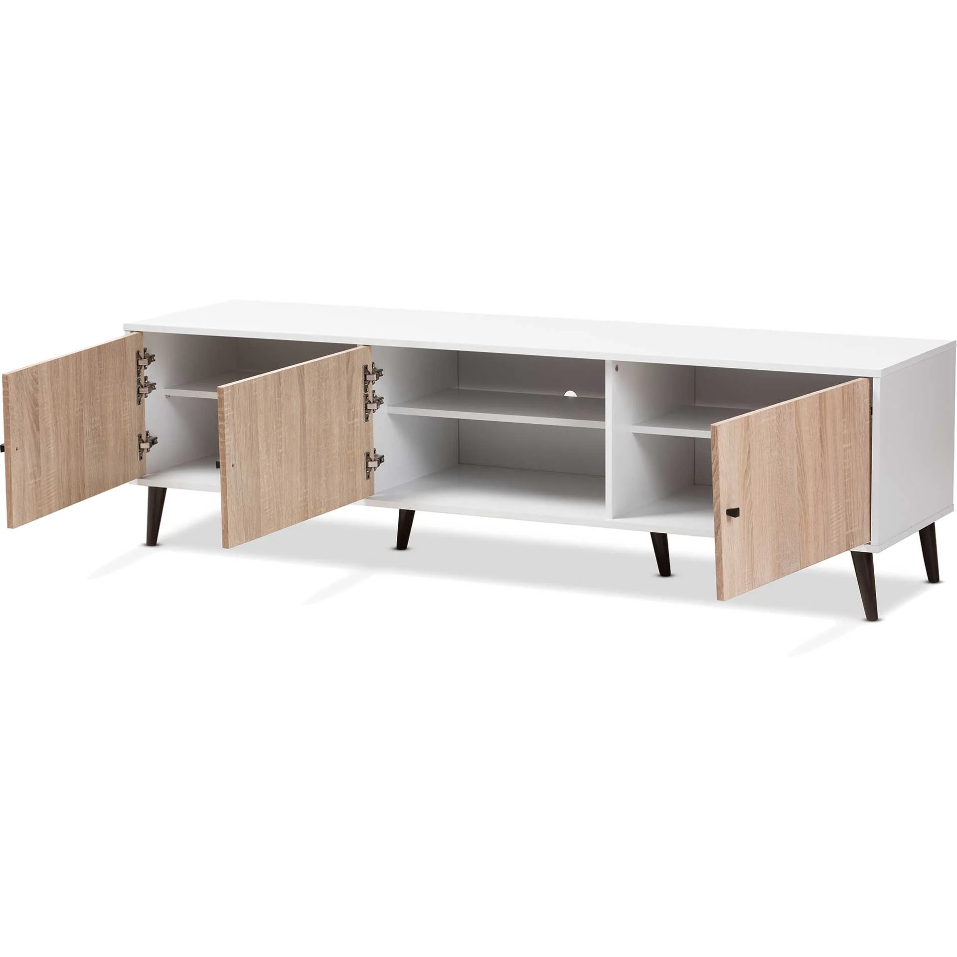 Barbara 6-Shelf TV Stand White/Oak - Image 4