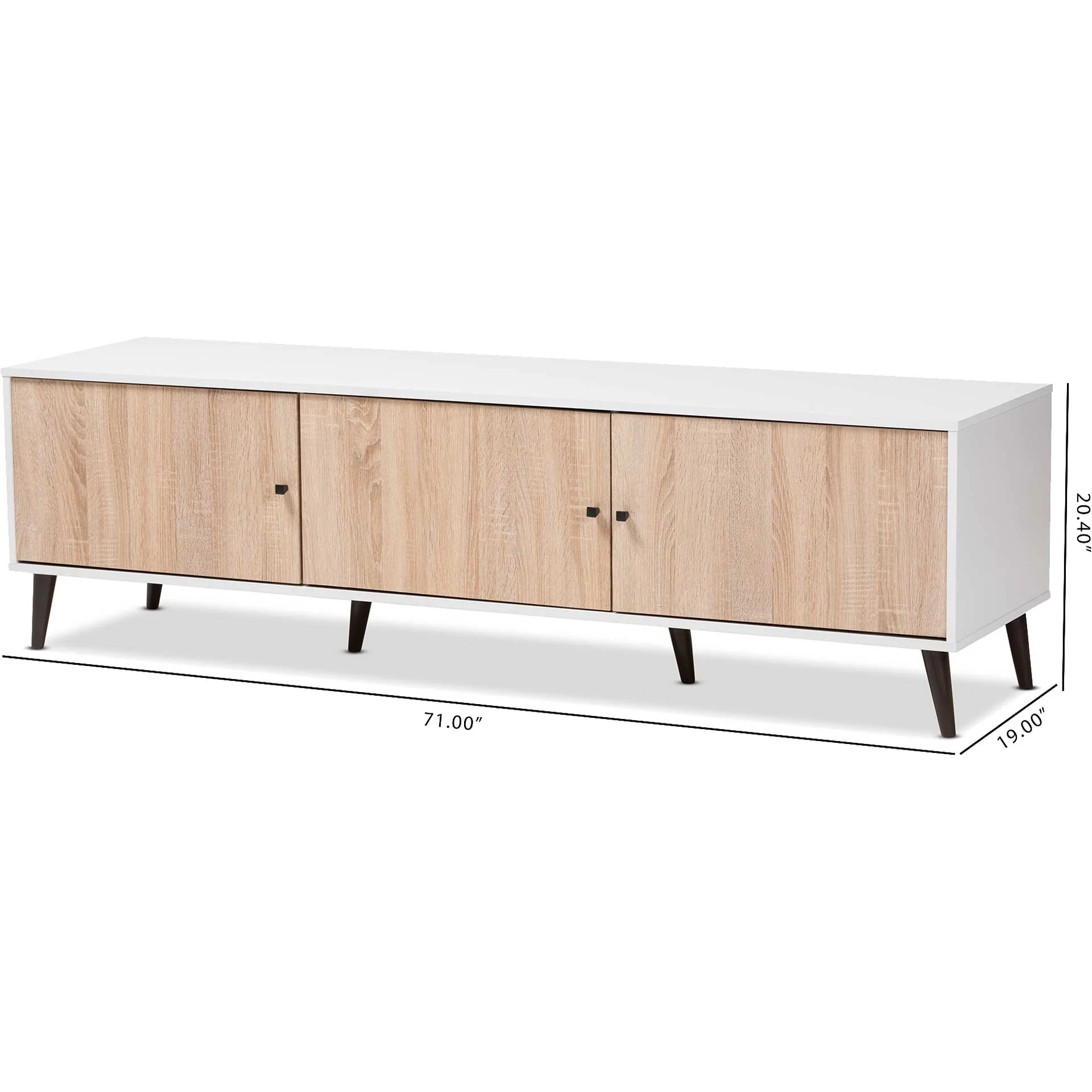 Barbara 6-Shelf TV Stand White/Oak - Image 7