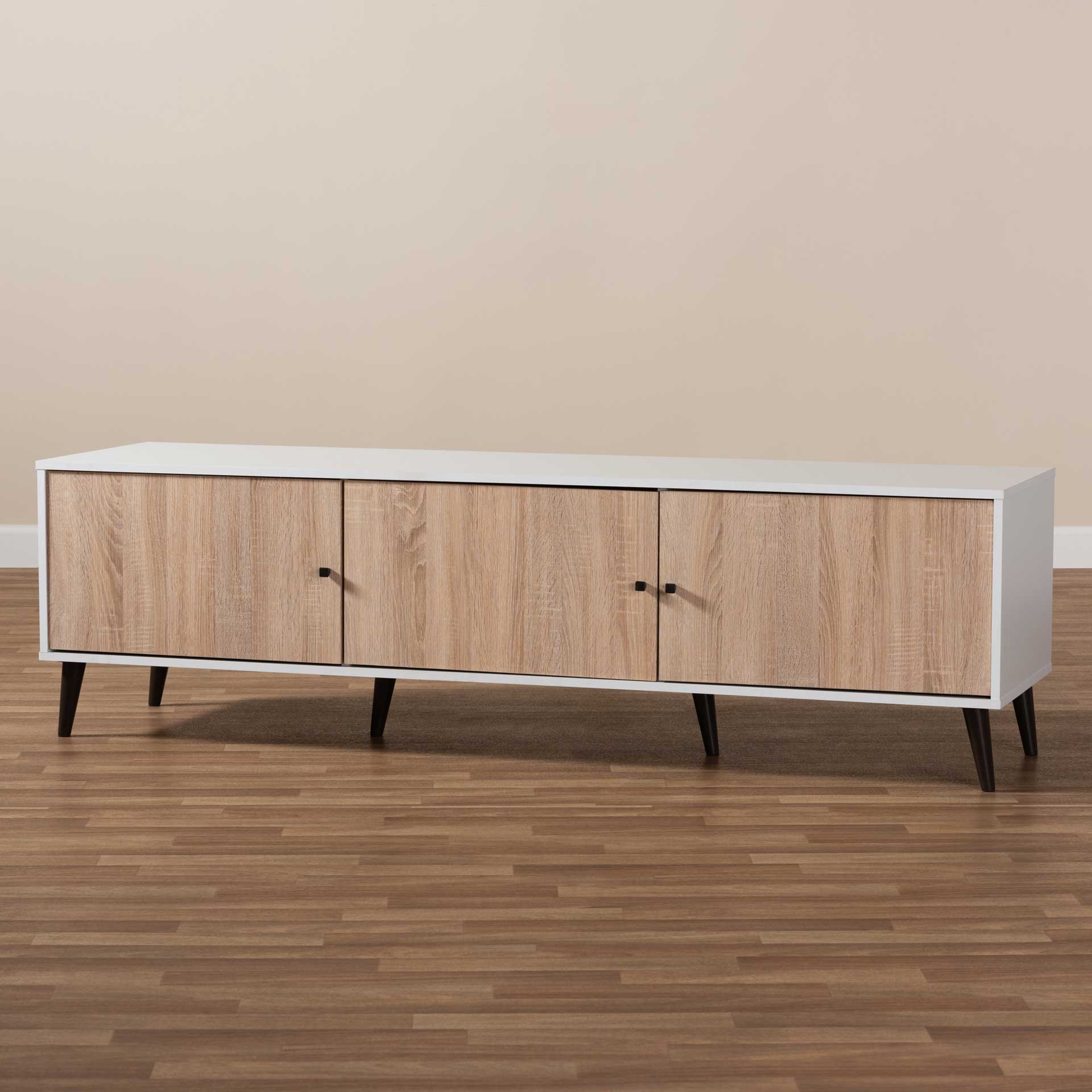 Barbara 6-Shelf TV Stand White/Oak - Image 8
