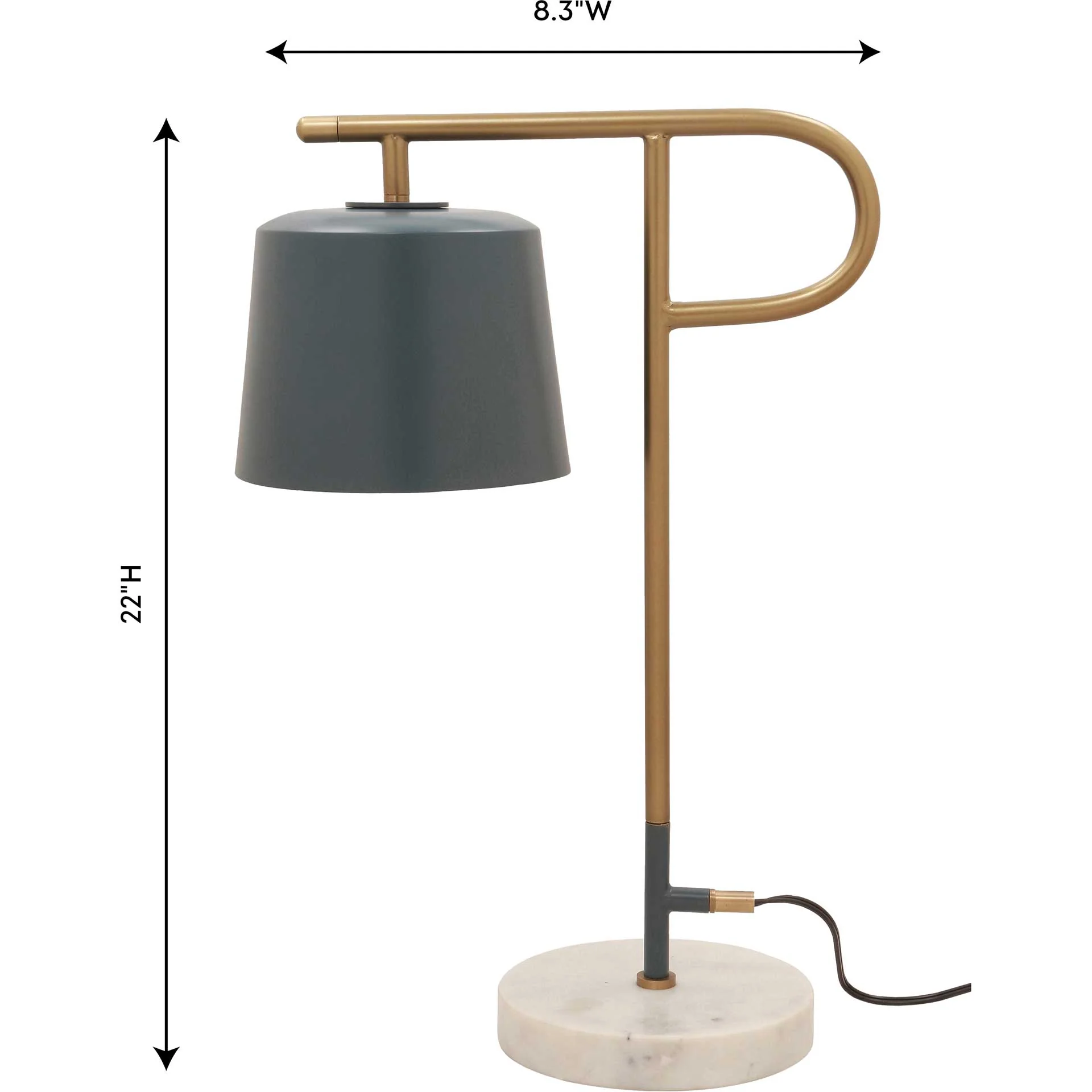 Barlett Marble Base Table Lamp Antique Brass/Ocean Gray - Image 6