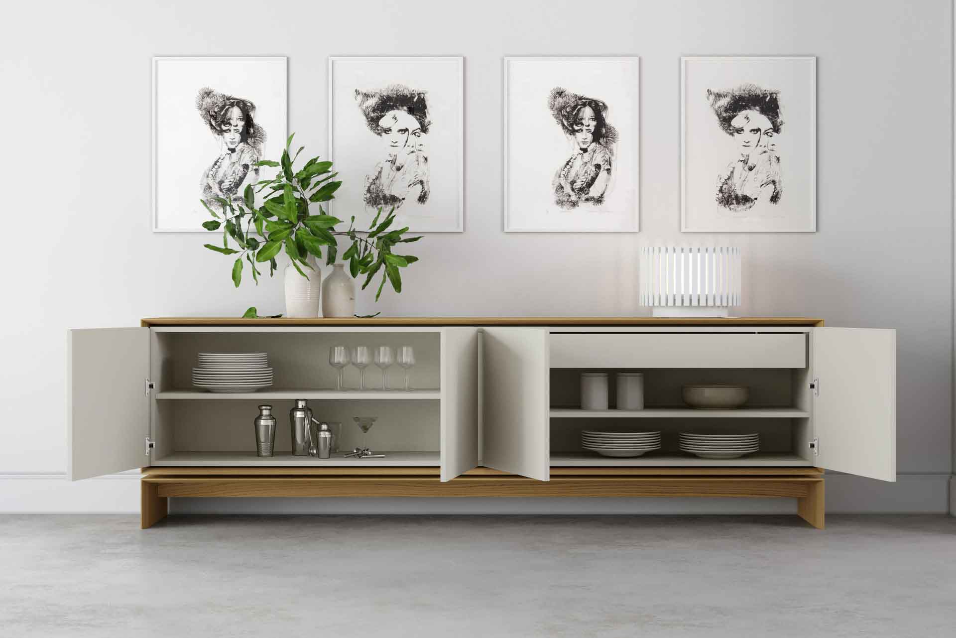 Barnes Sideboard Natural Oak/Frosted Almond - Image 5