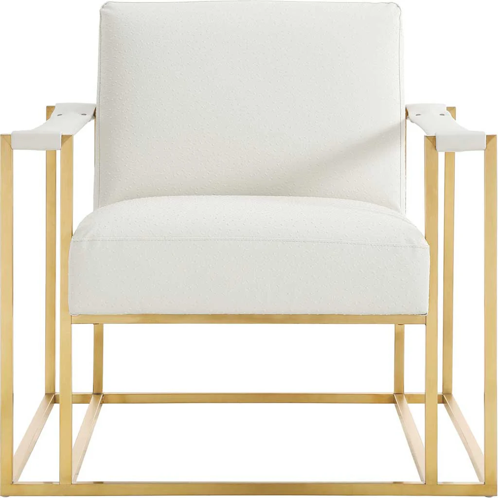 Bastia Ostrich Print Chair Cream - Image 2