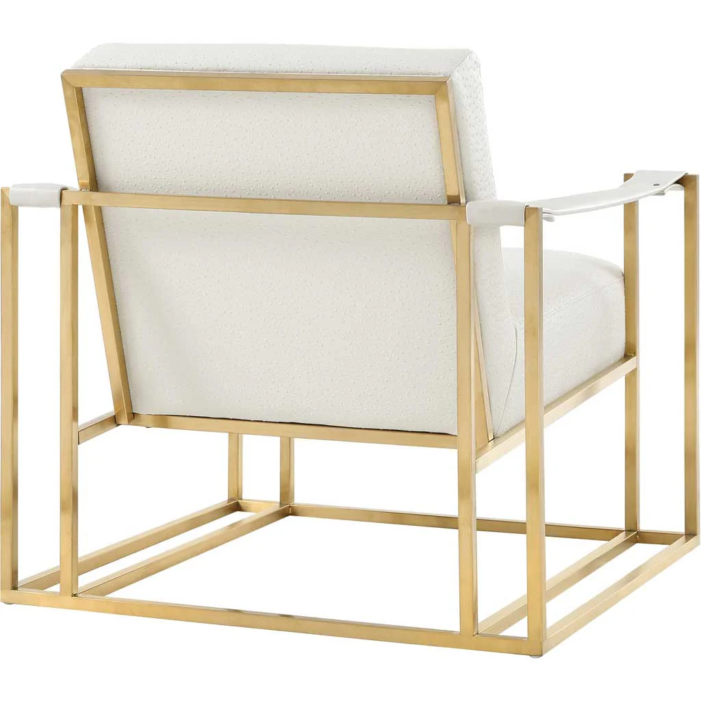 Bastia Ostrich Print Chair Cream - Image 3
