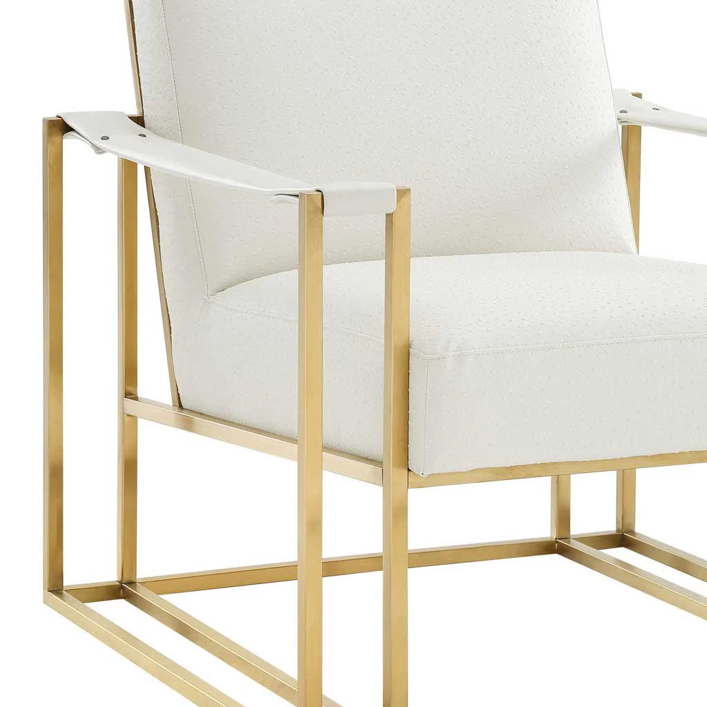 Bastia Ostrich Print Chair Cream - Image 4