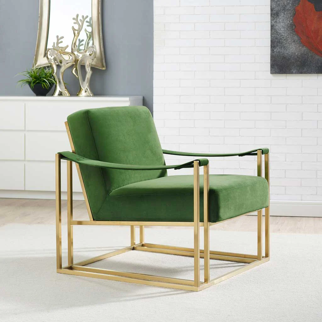 Bastia Velvet Chair Green - Image 5