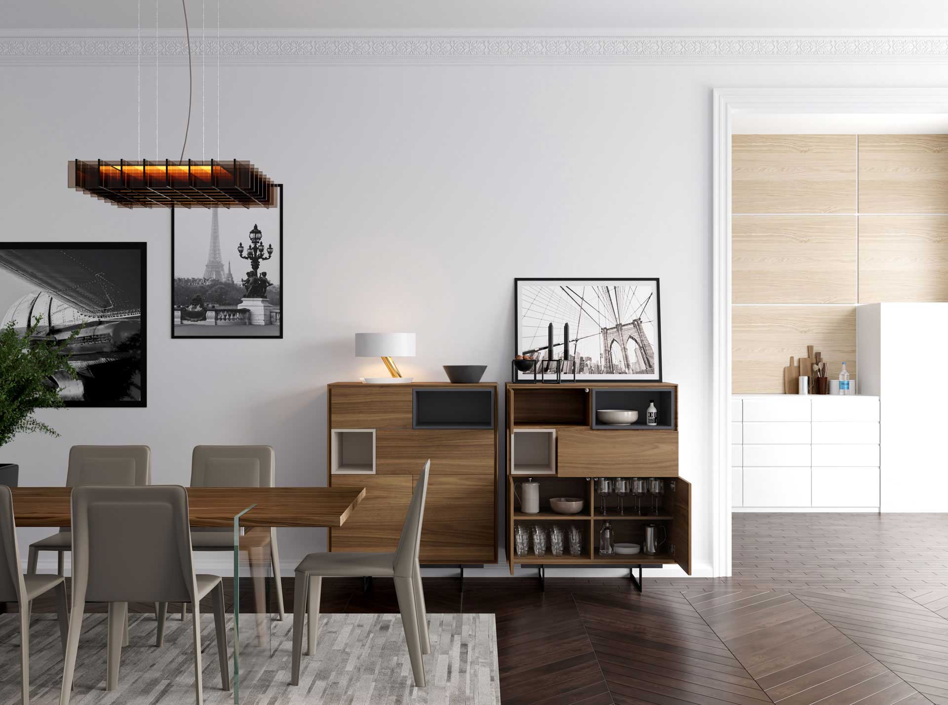 Baxter Highboard Walnut - Image 4