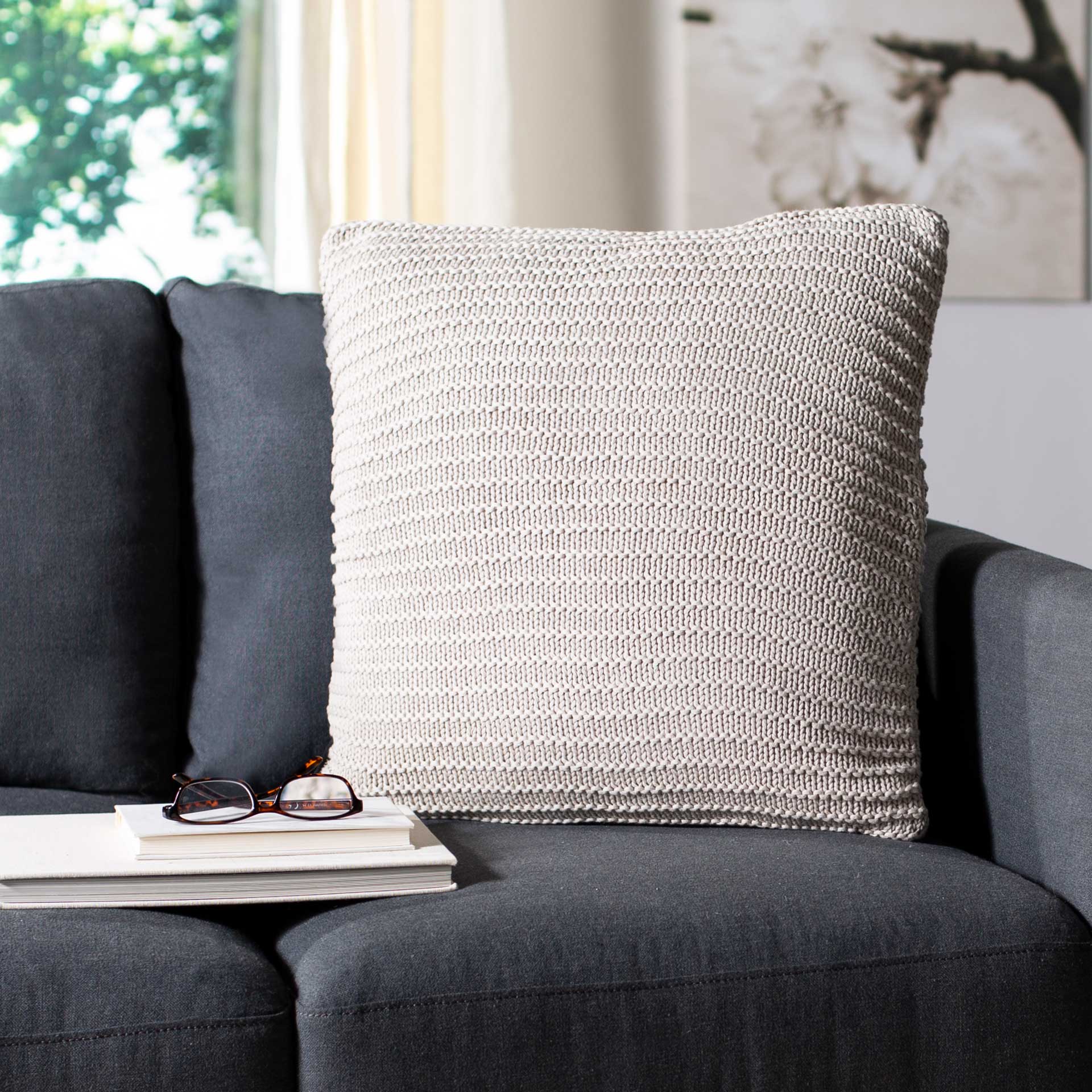 Bean Gigi Knit Pillow Palewisper - Image 2