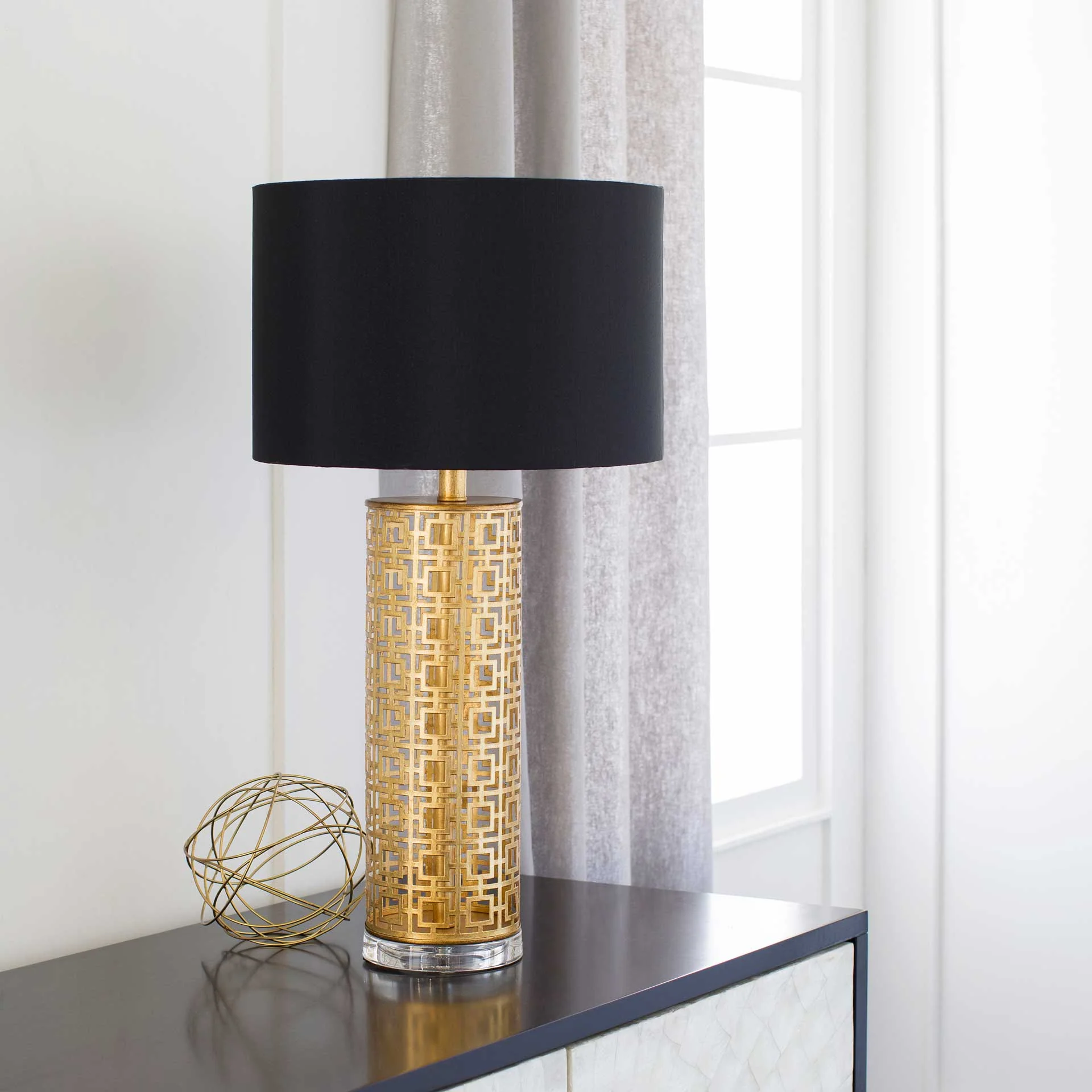 Bean Table Lamp Black/Gold - Image 3