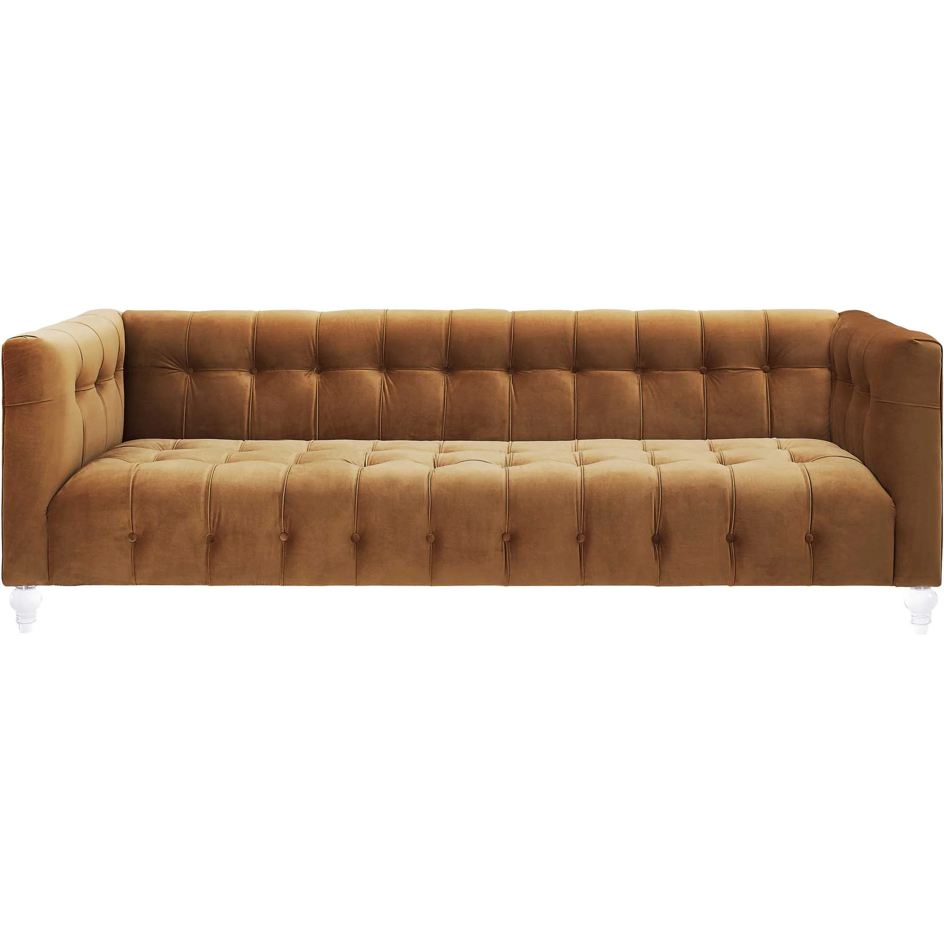 Beatrice Velvet Sofa Cognac - Image 2
