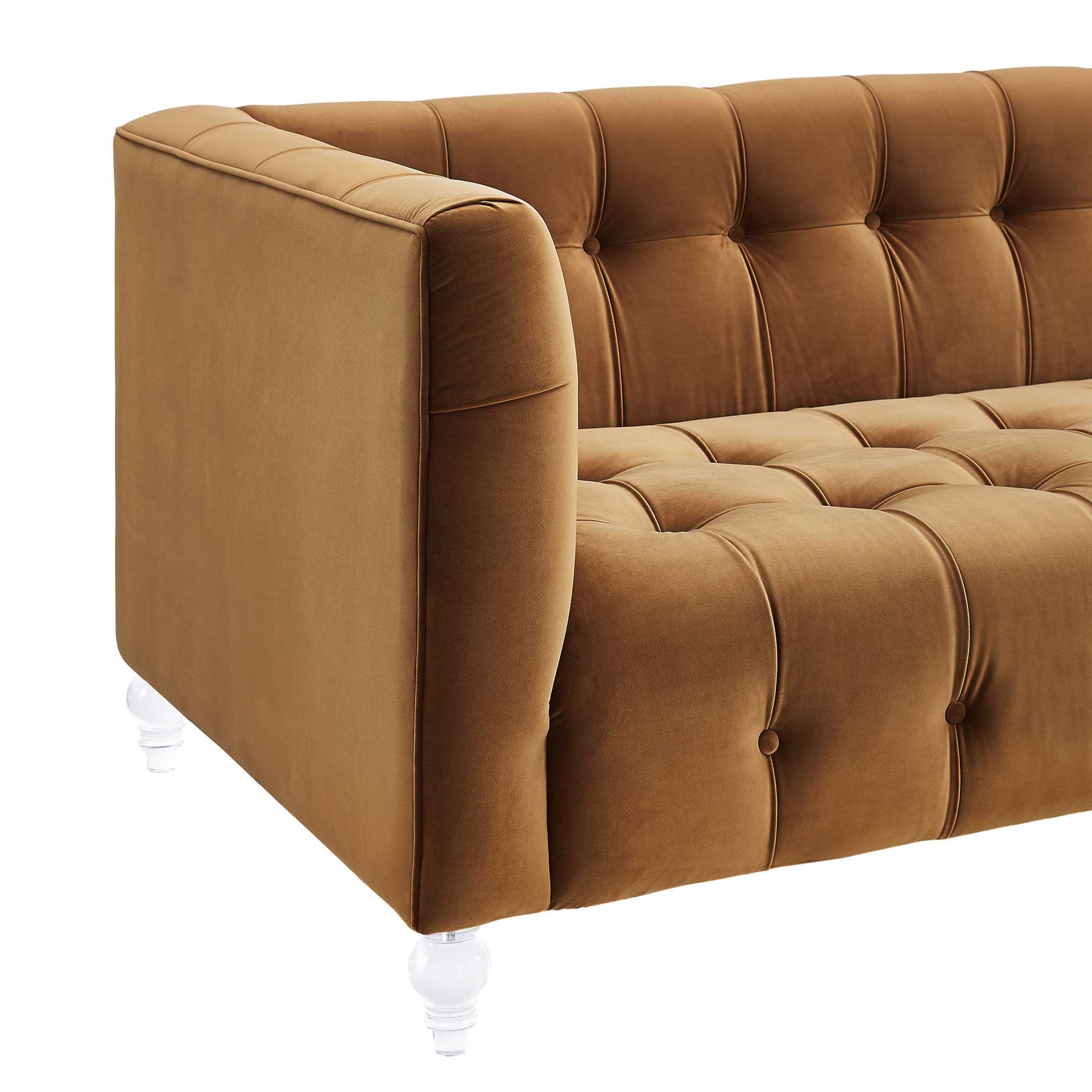 Beatrice Velvet Sofa Cognac - Image 4