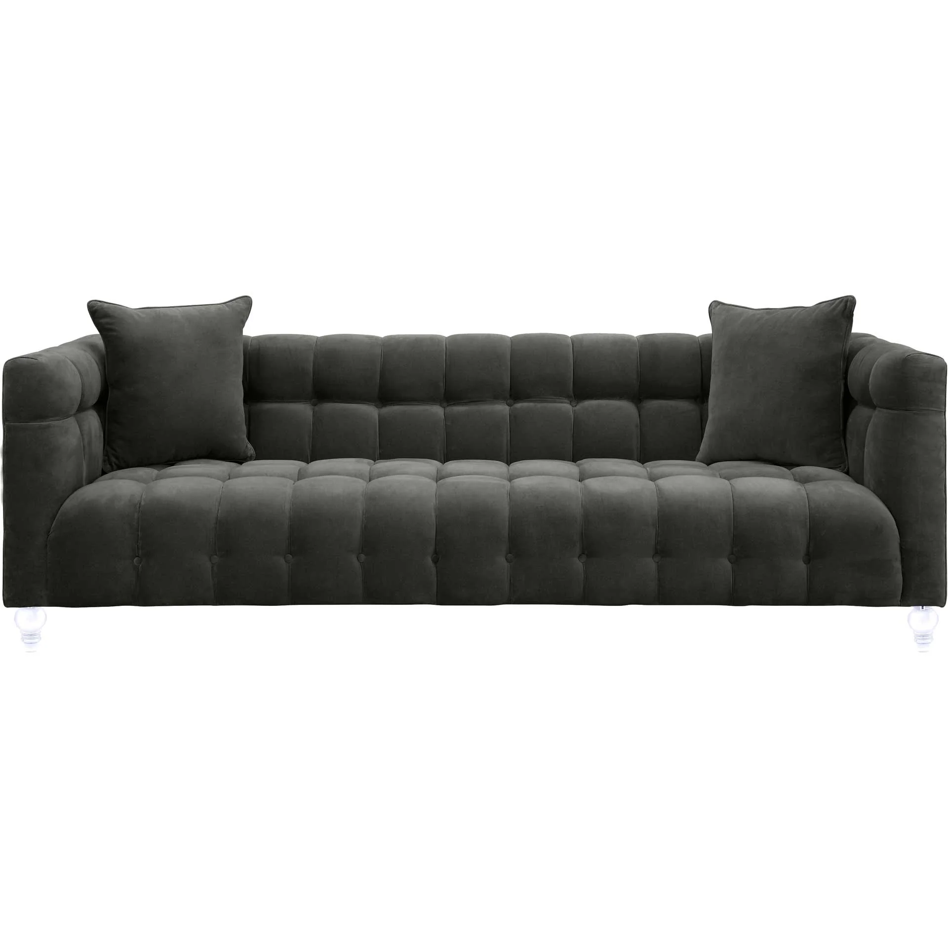 Beatrice Velvet Sofa Gray - Image 2