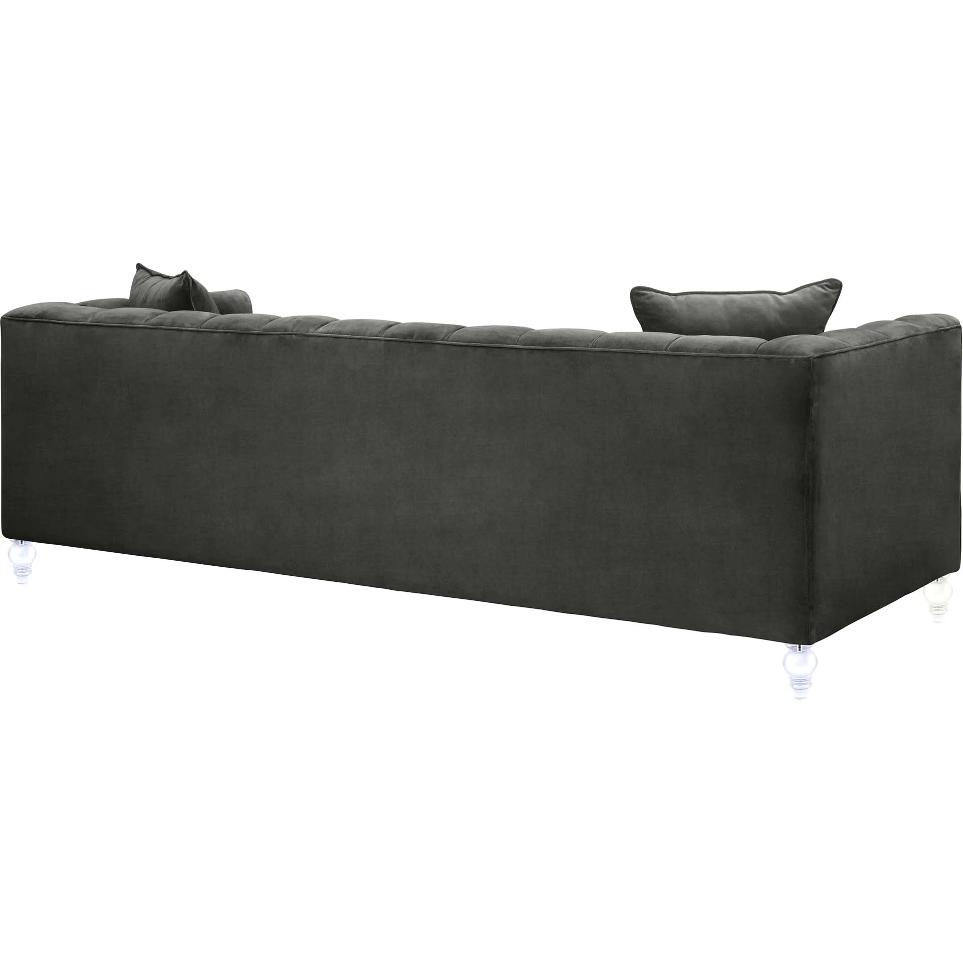 Beatrice Velvet Sofa Gray - Image 3