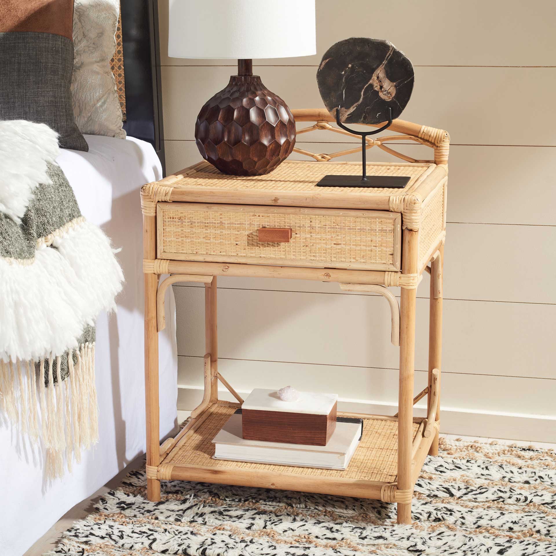 Beaufort 1 Drawer 1 Shelf Nightstand Natural - Image 8
