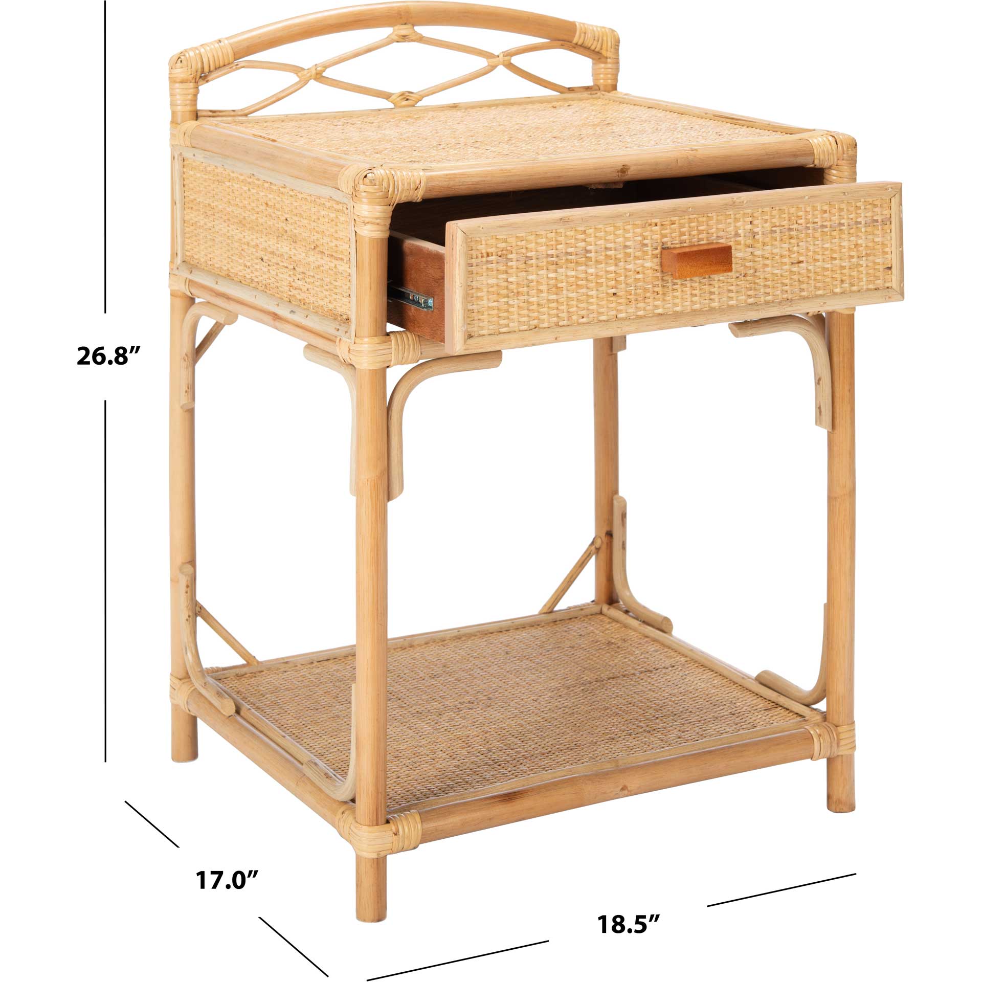 Beaufort 1 Drawer 1 Shelf Nightstand Natural - Image 9