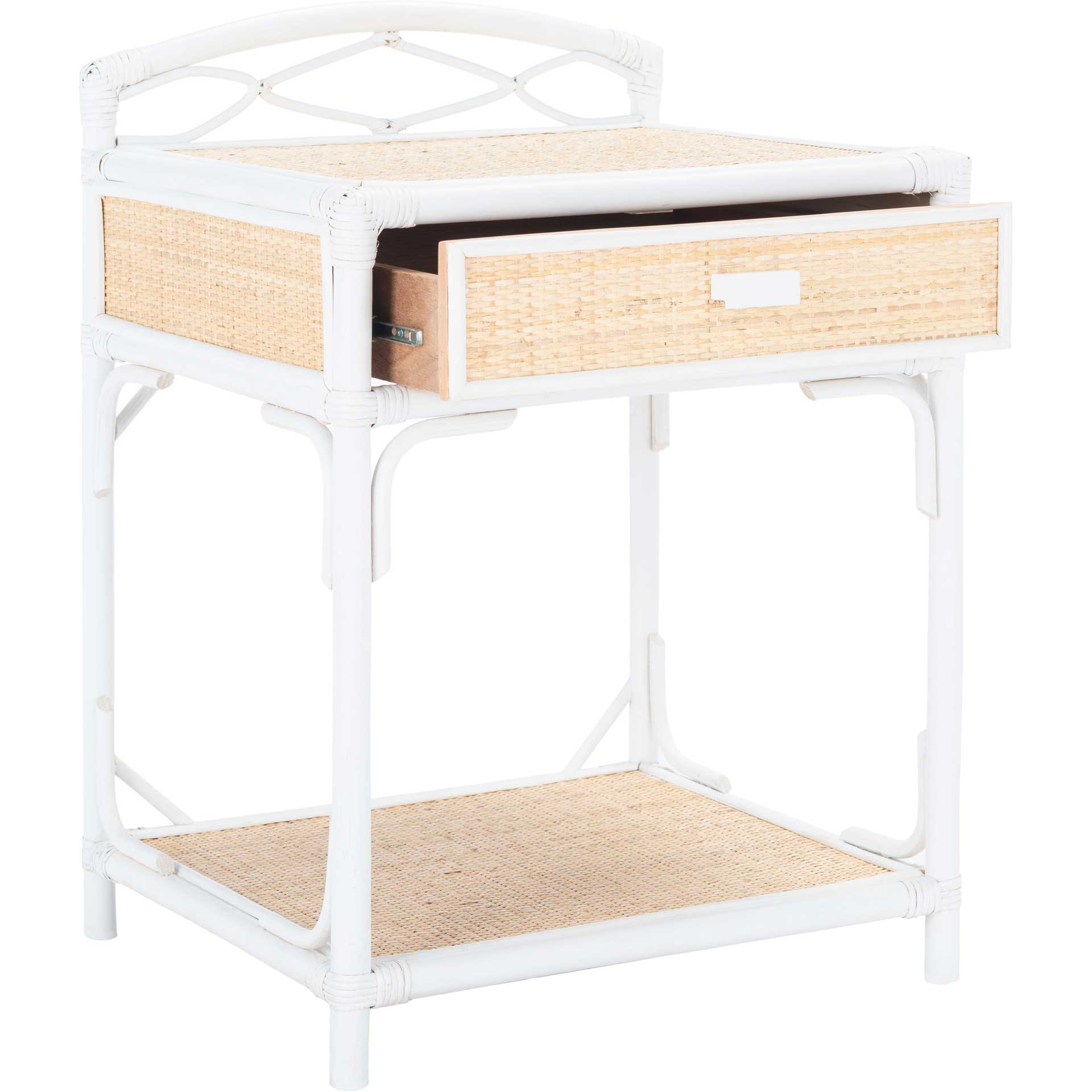 Beaufort 1 Drawer 1 Shelf Nightstand White/Natural - Image 2