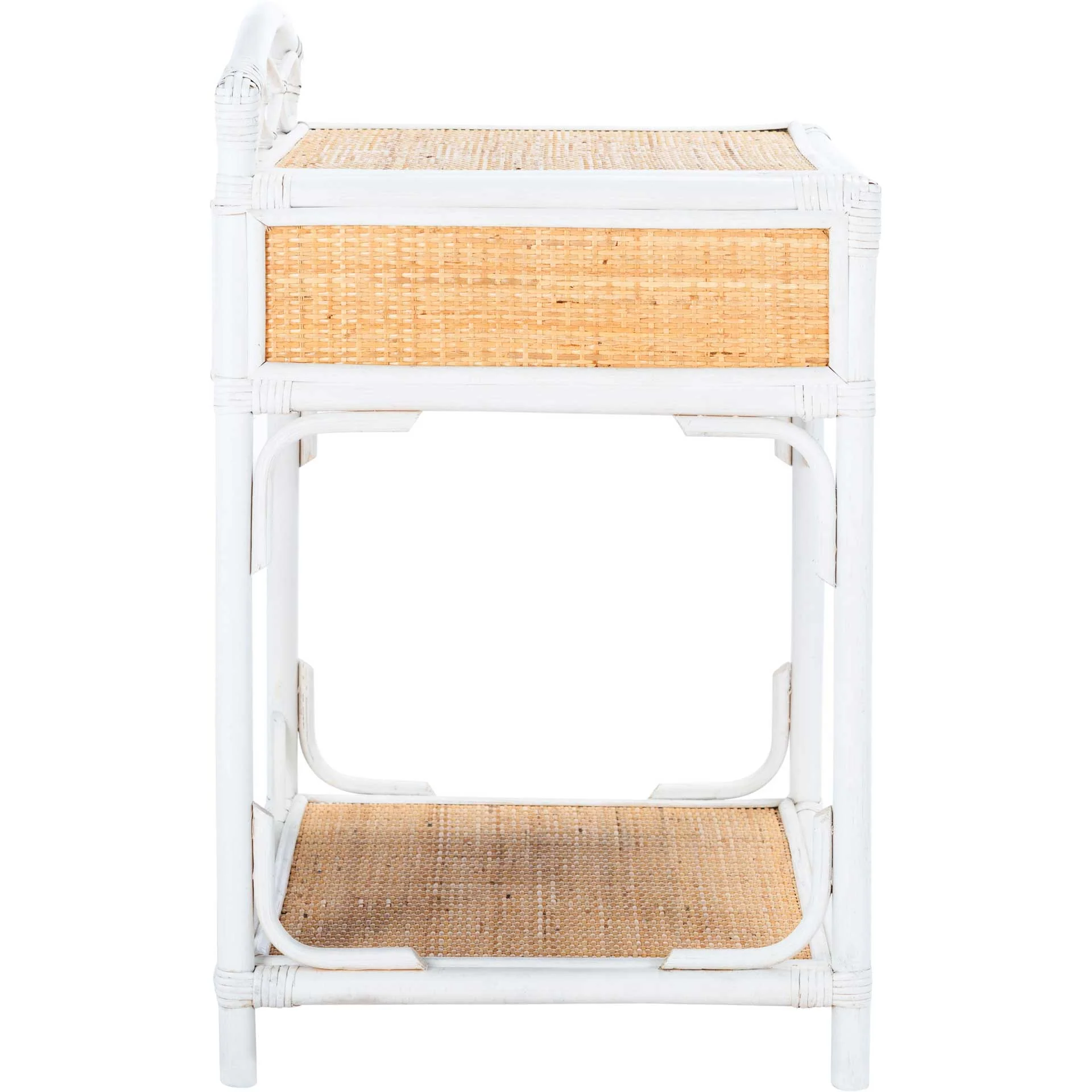 Beaufort 1 Drawer 1 Shelf Nightstand White/Natural - Image 3